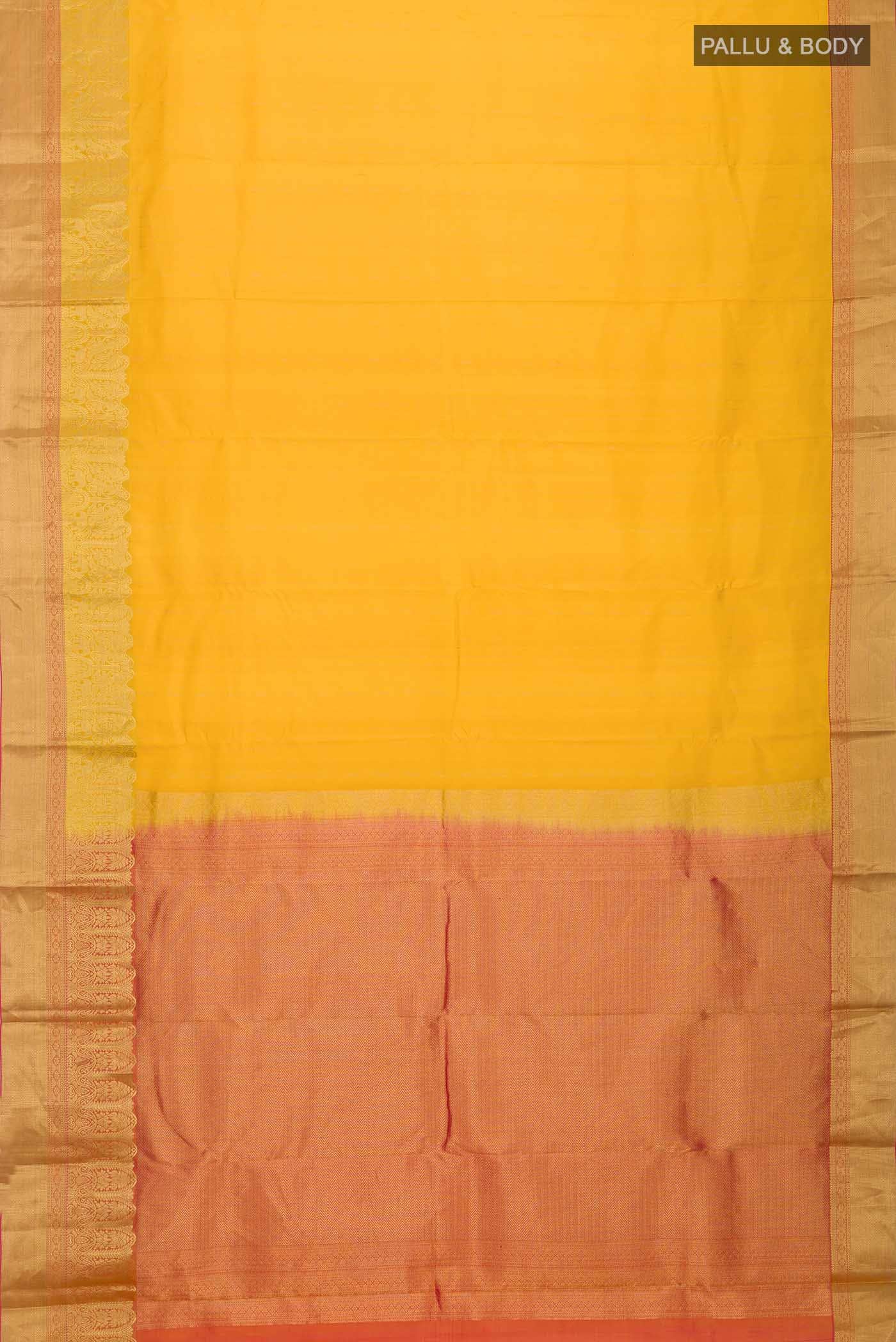 Yellow Kanchipuram Silk Saree
