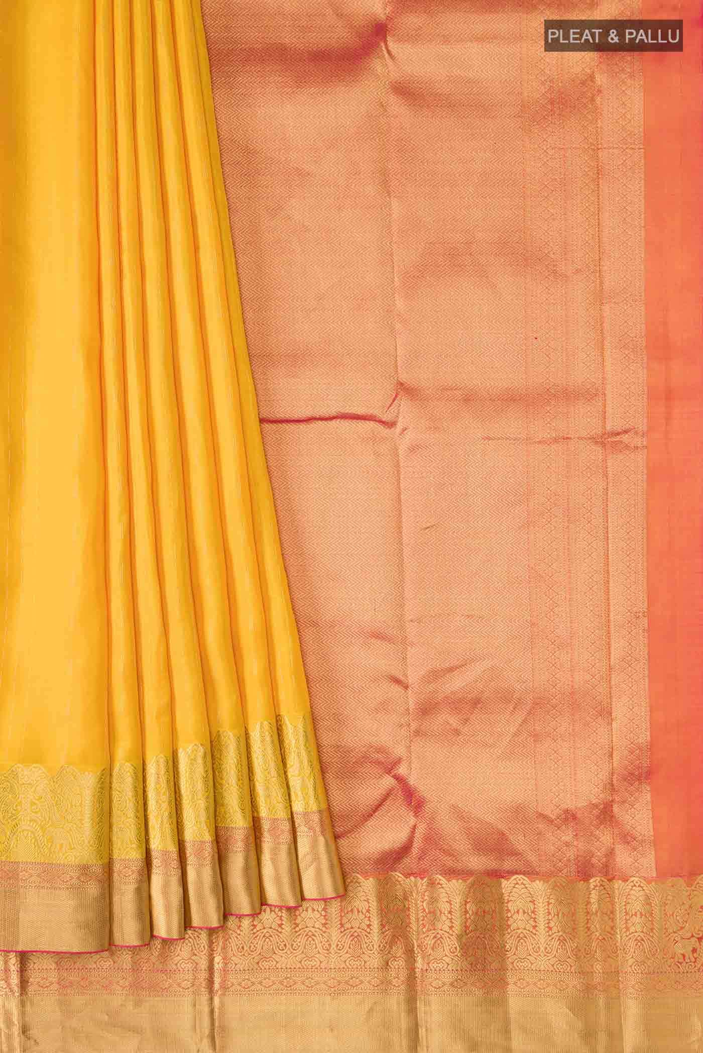 Yellow Kanchipuram Silk Saree