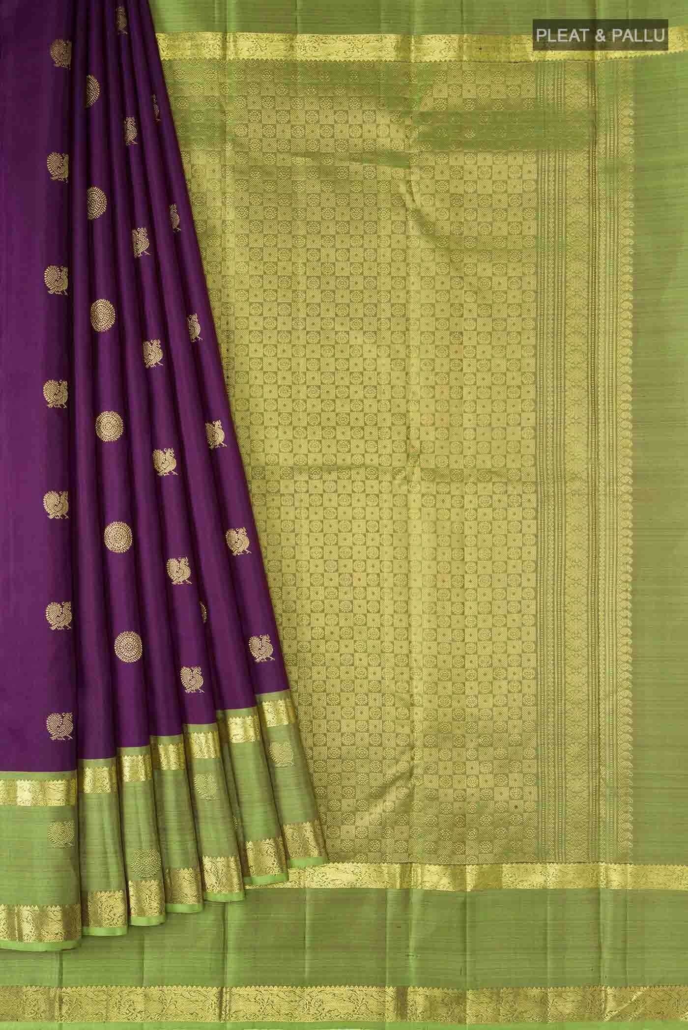 Purple Kanchipuram Silk Saree