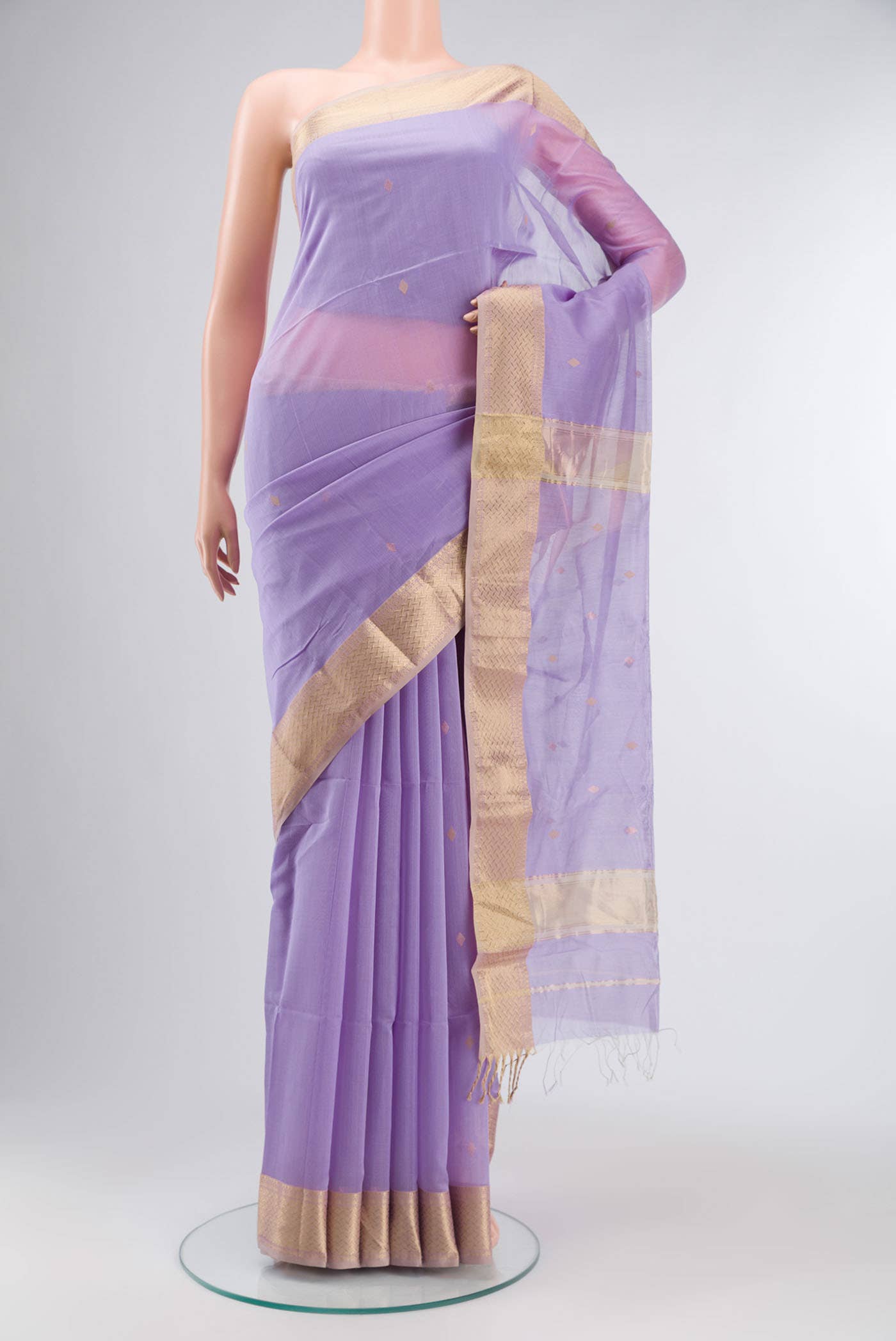 Lavender Maheshwari Silk Saree