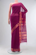Purple Maheshwari Silk Saree