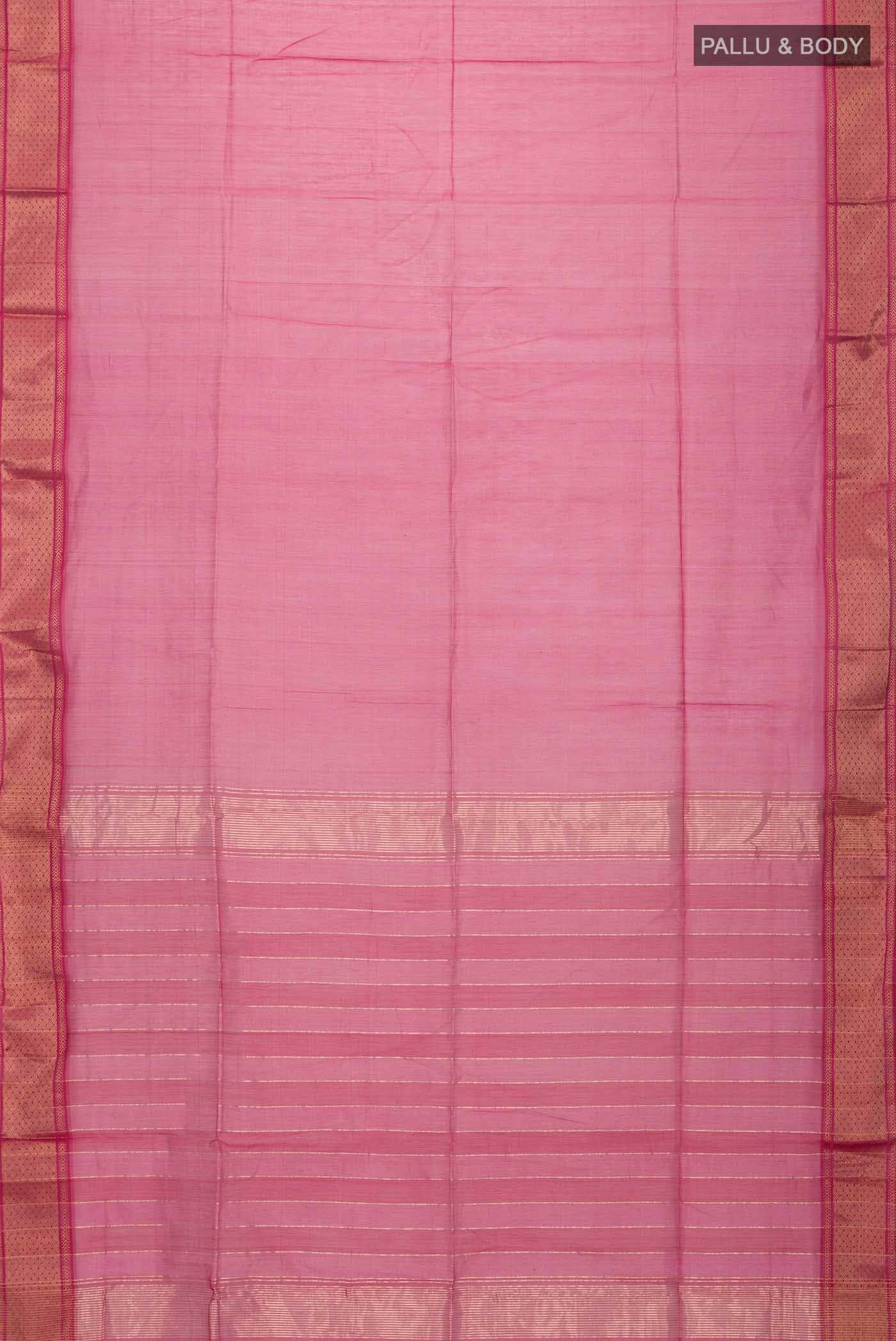 Coral Maheshwari Silk Saree