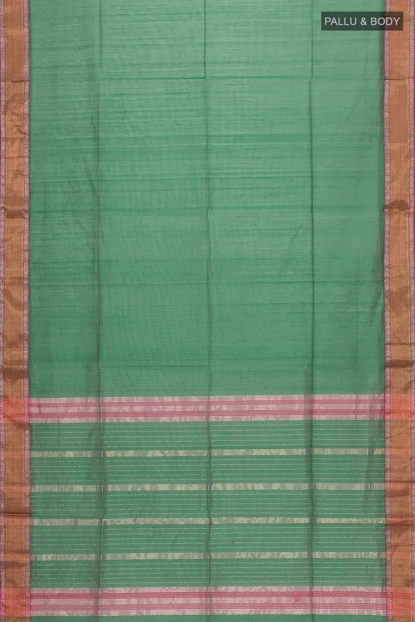 Green Maheshwari Silk Cotton Saree