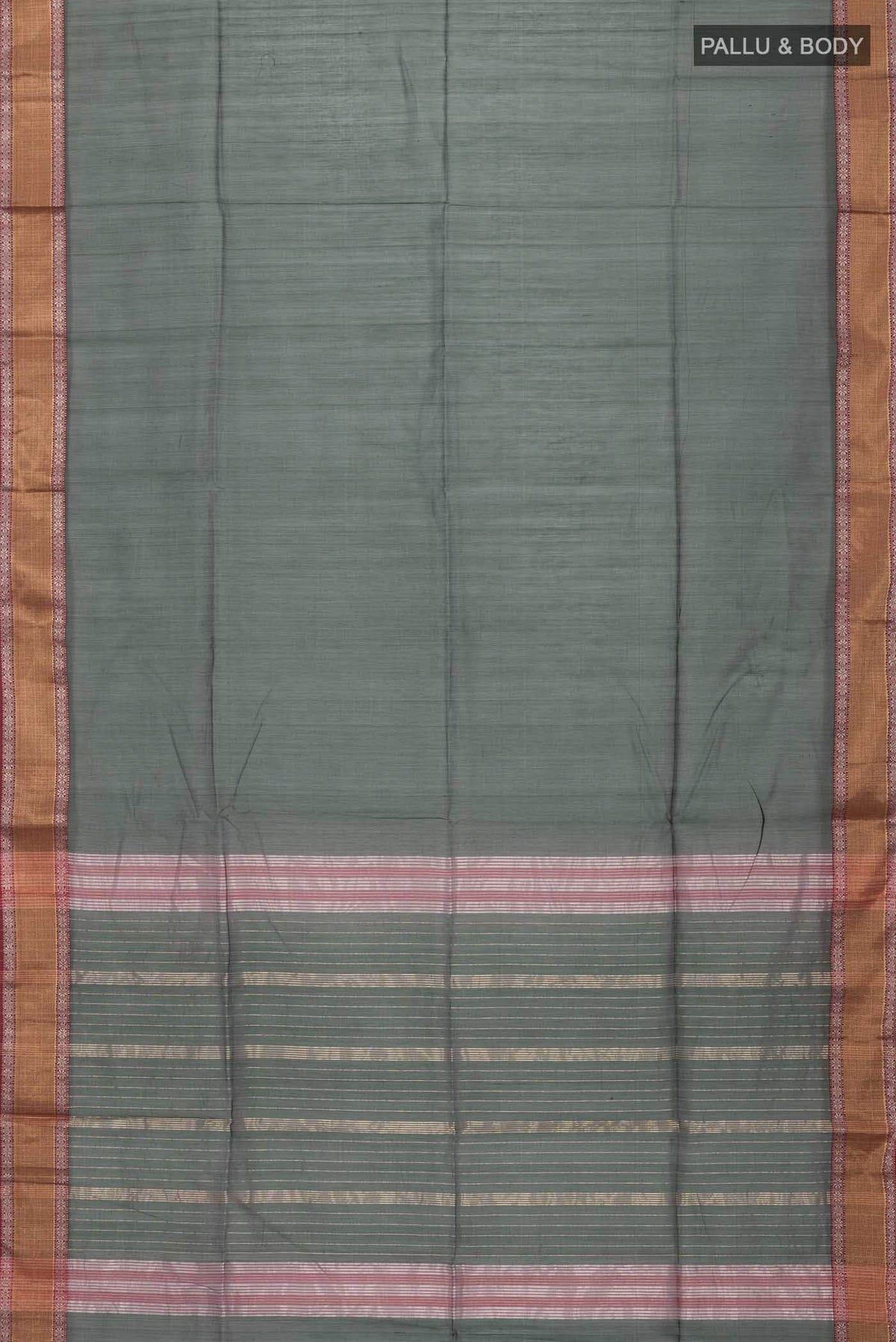 Bottle Green Maheshwari Silk Saree