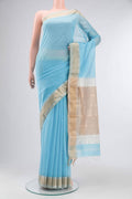 Blue Maheshwari Silk Saree