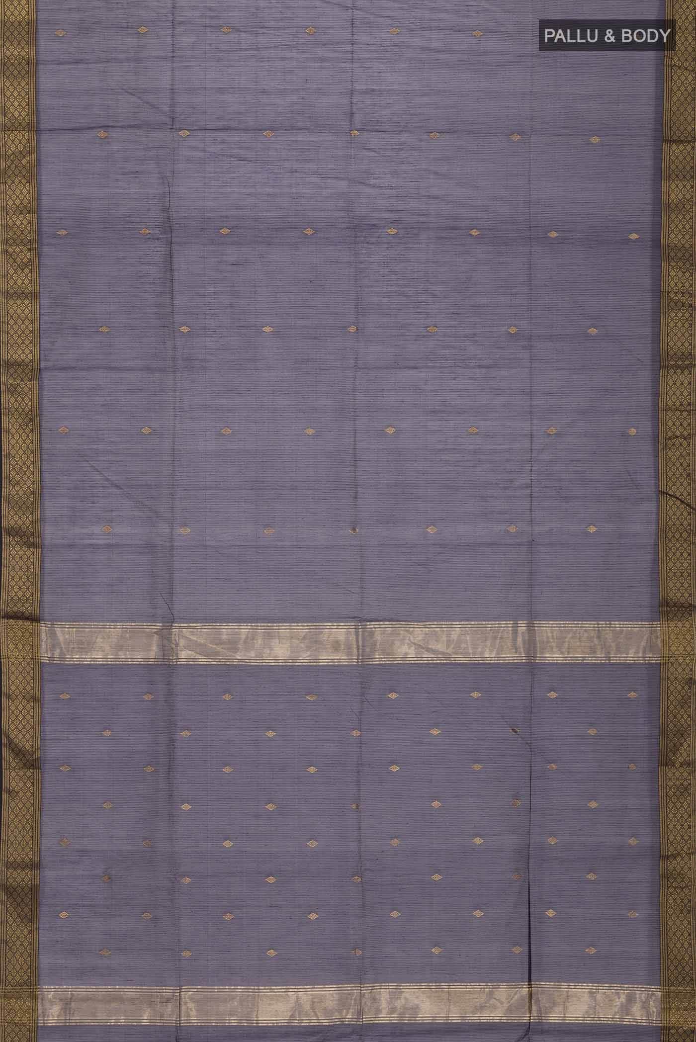 Navy Blue Maheshwari Silk Saree