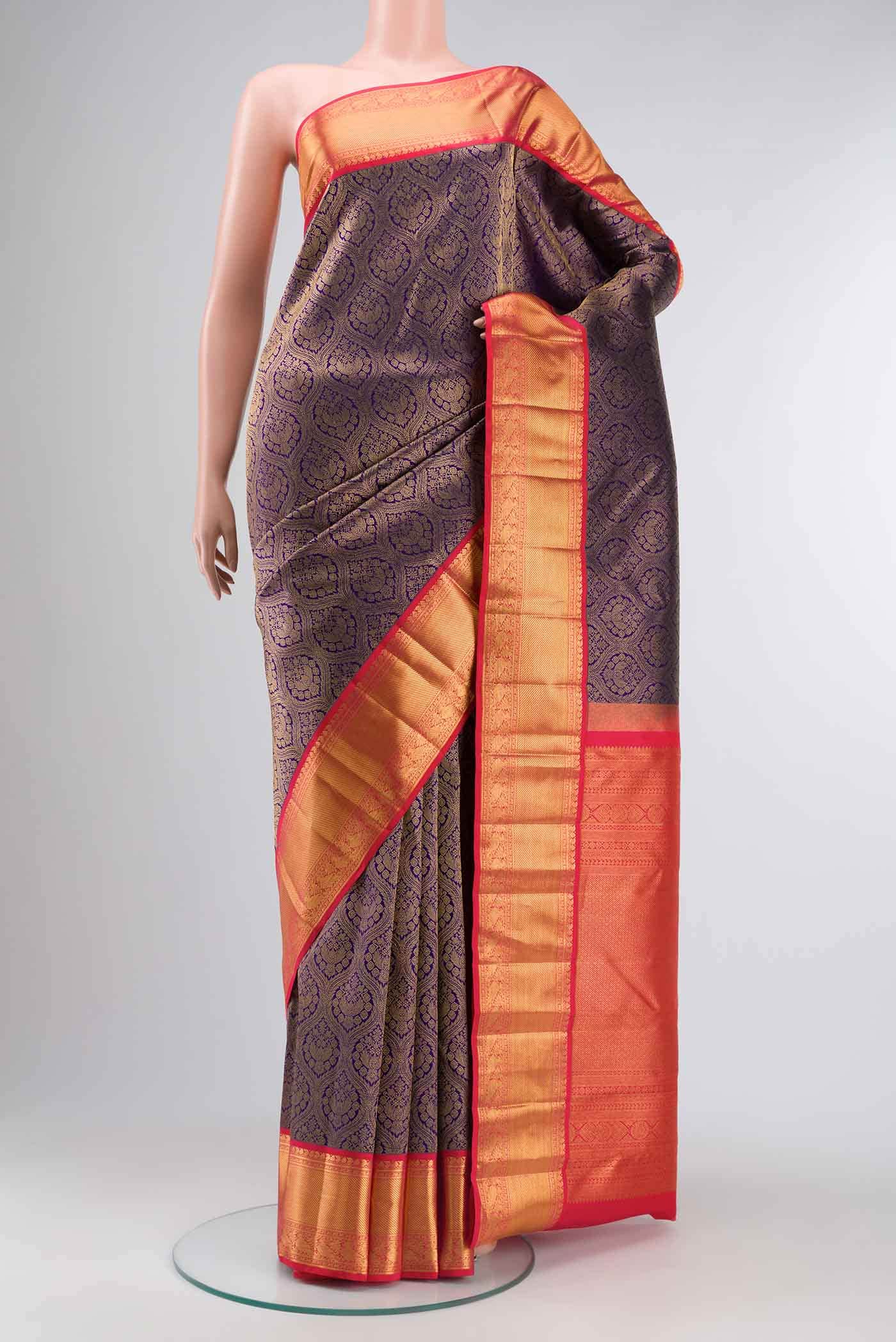 Navy Blue Kanjivaram Silk Saree