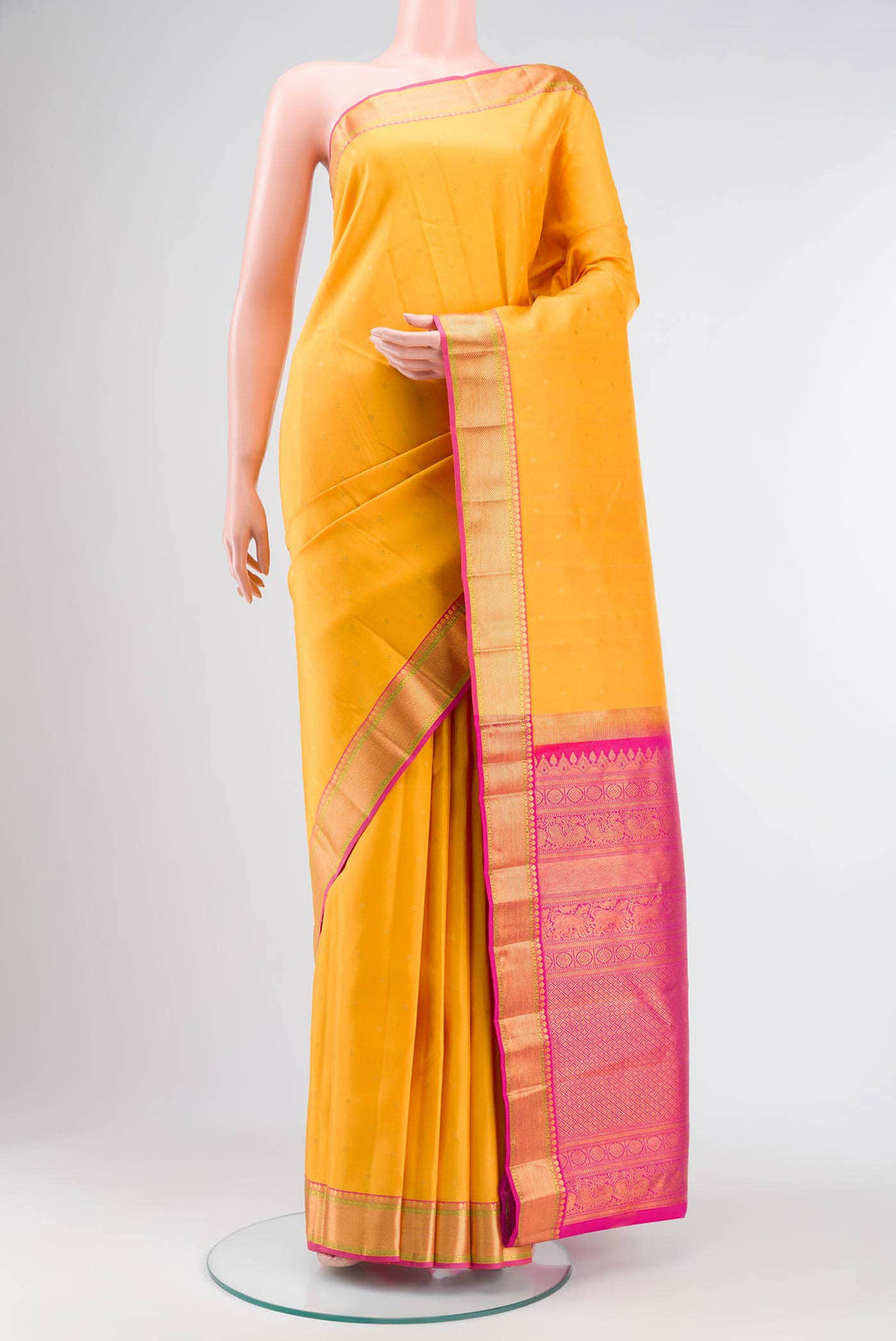 Yellow Kanchipuram Silk Saree