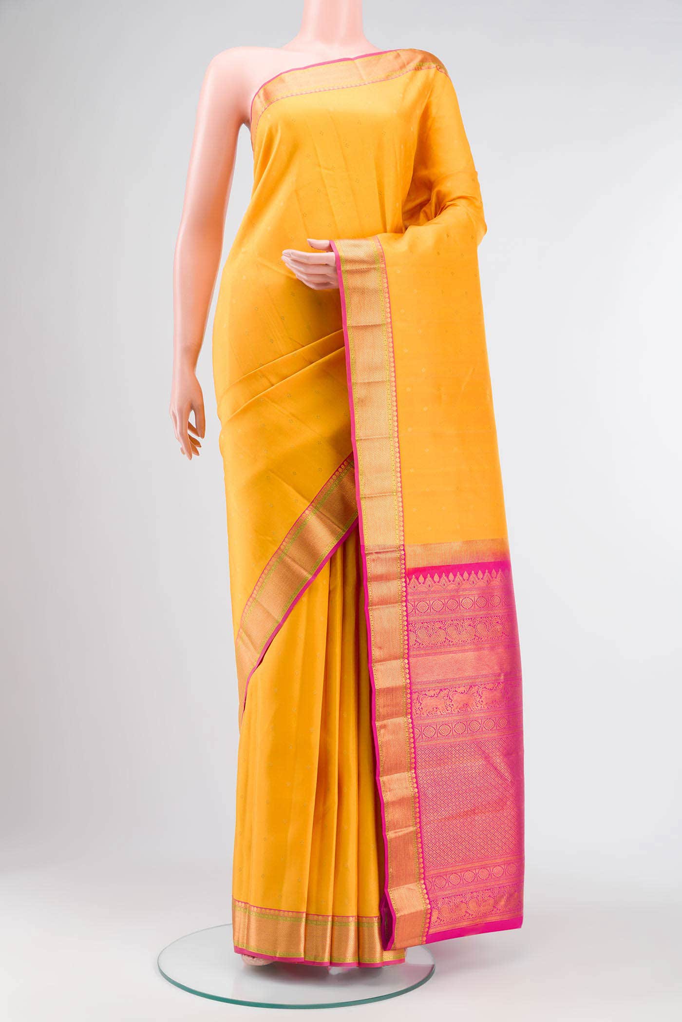 Yellow Kanchipuram Silk Saree