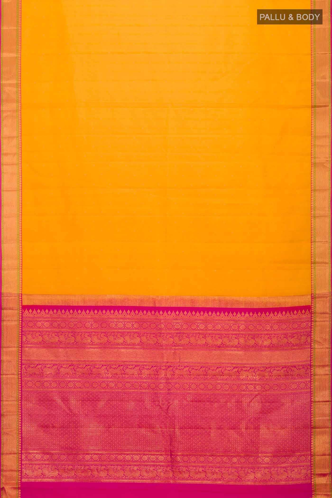 Yellow Kanchipuram Silk Saree