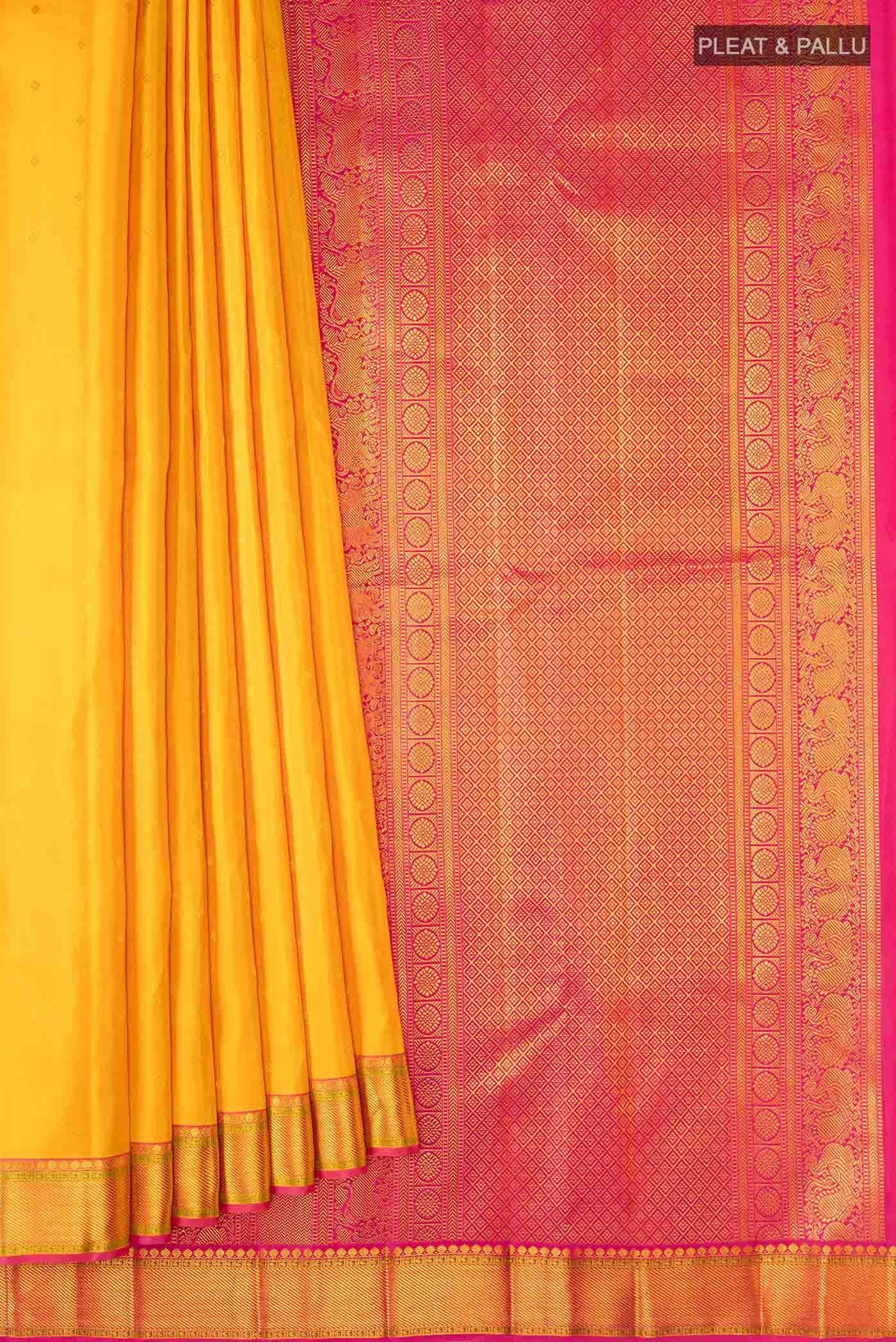 Yellow Kanchipuram Silk Saree