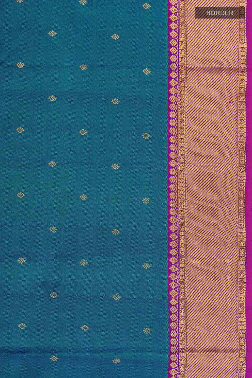 Blue with Green Dual Tone Kanchipuram Silk Saree