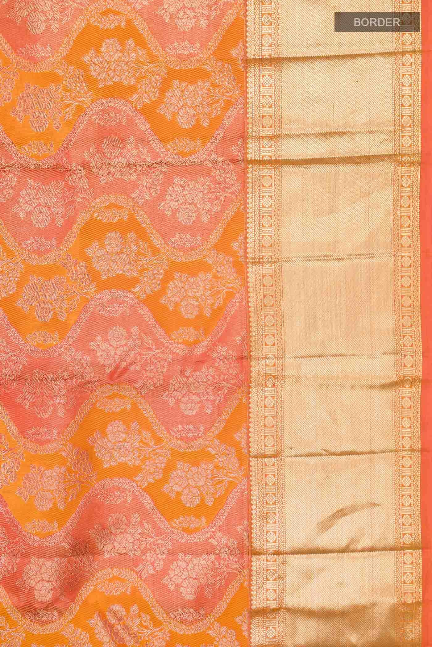 Orange Kanchipuram Silk Saree