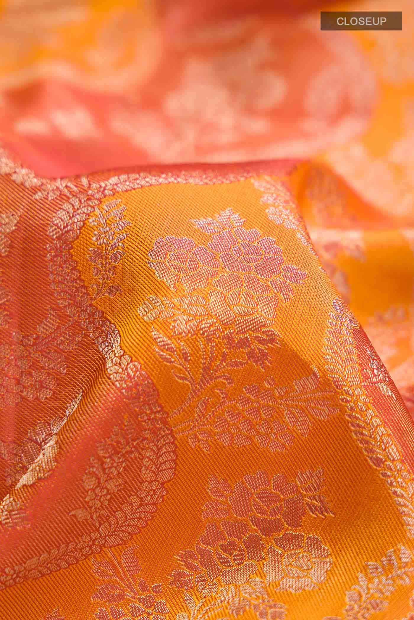 Orange Kanchipuram Silk Saree