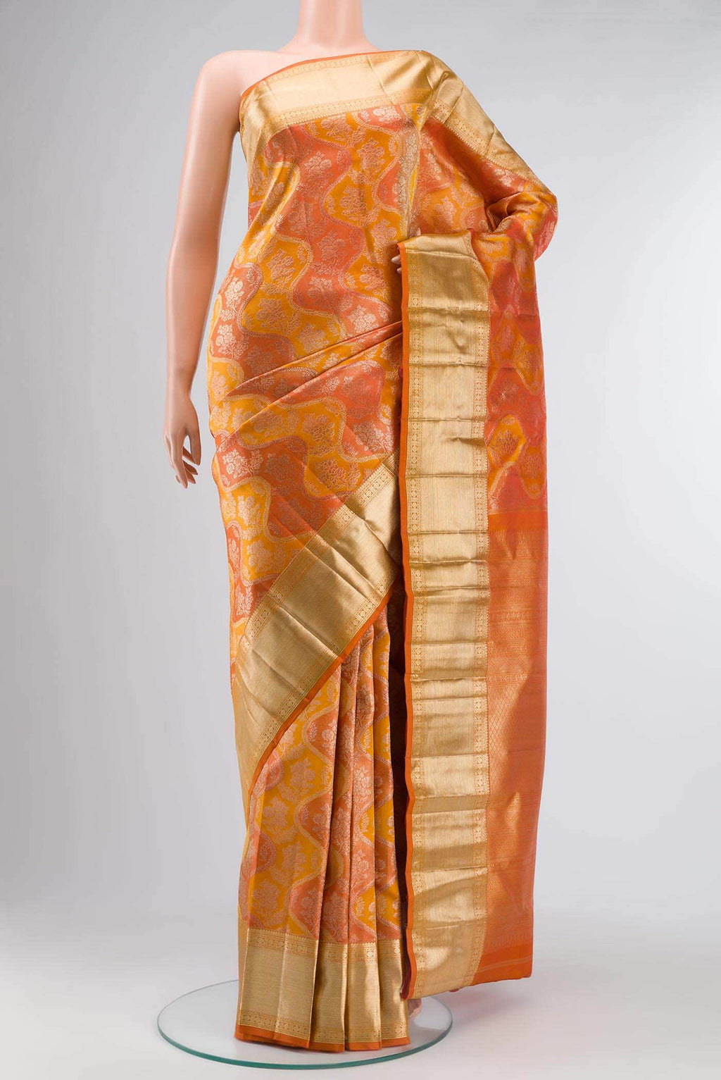 Orange Kanchipuram Silk Saree