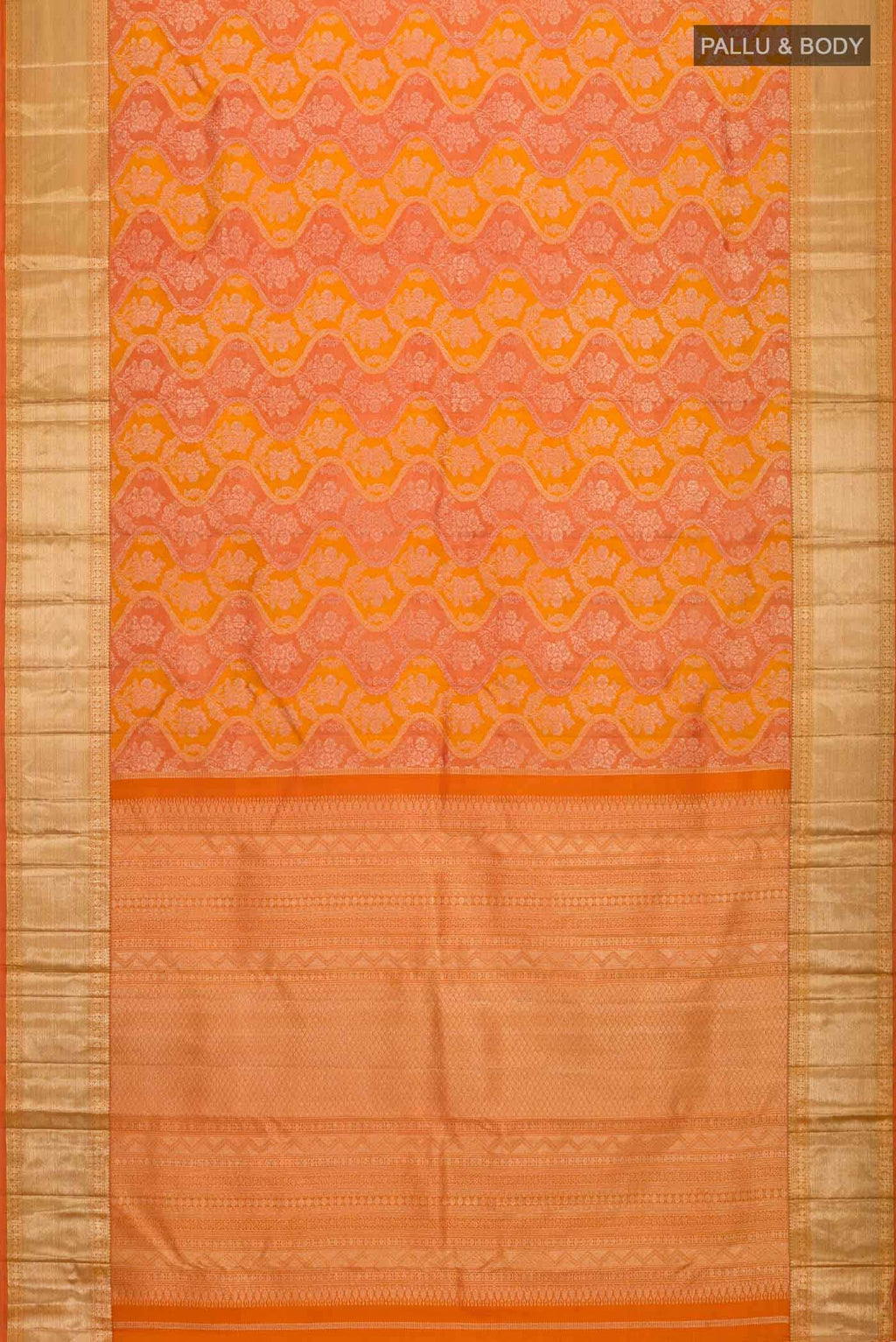 Orange Kanchipuram Silk Saree