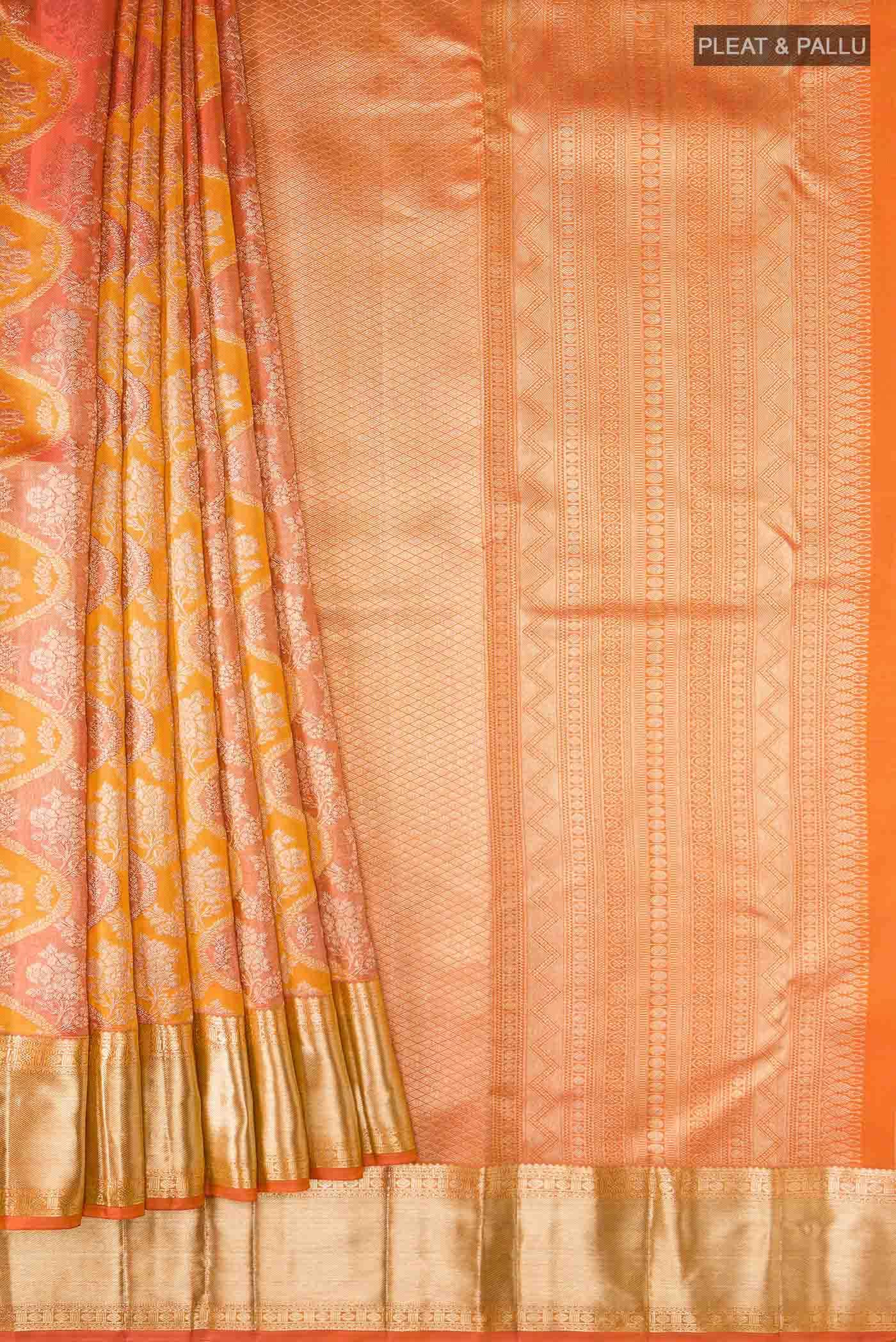 Orange Kanchipuram Silk Saree