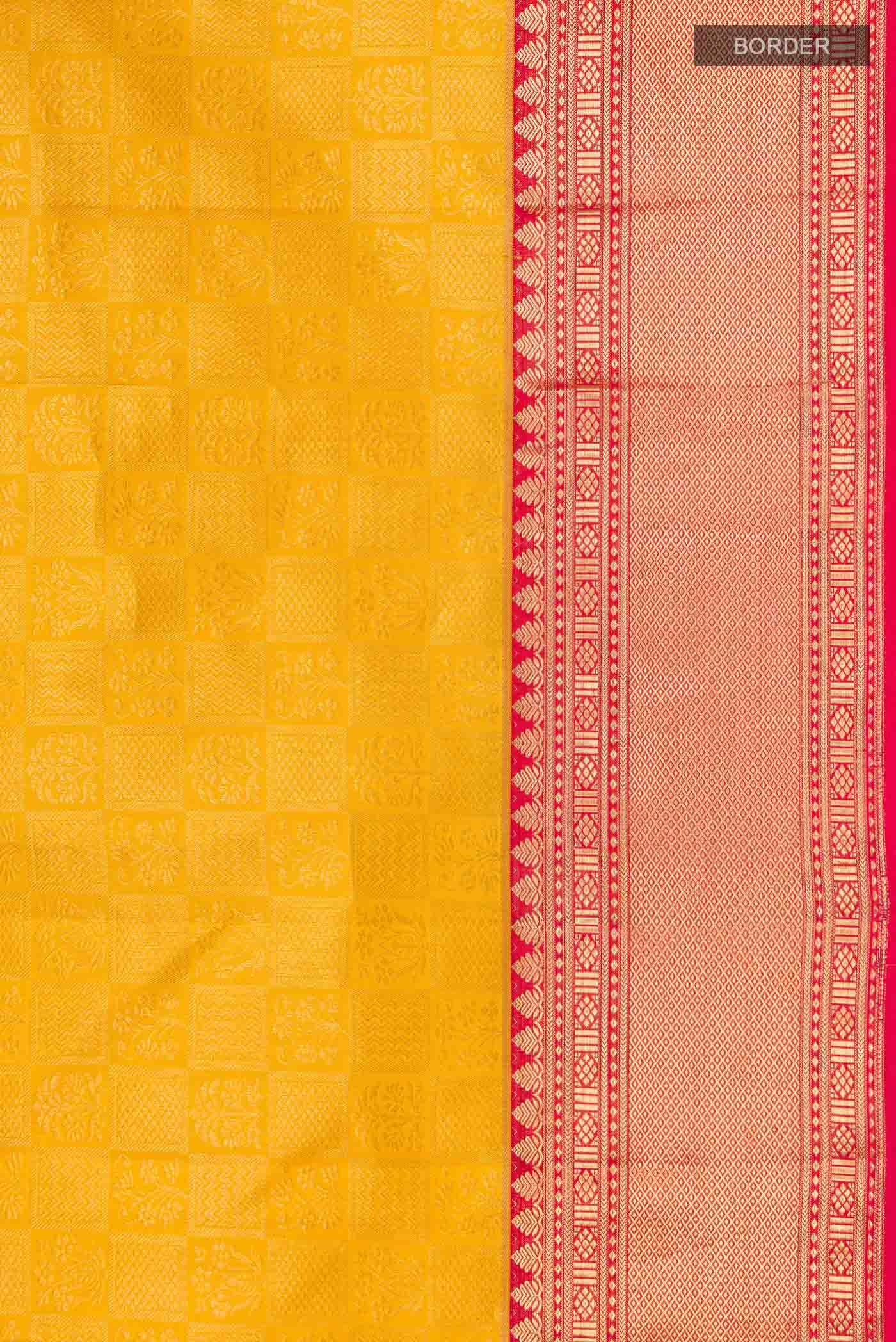 Yellow Kanchipuram Silk Saree