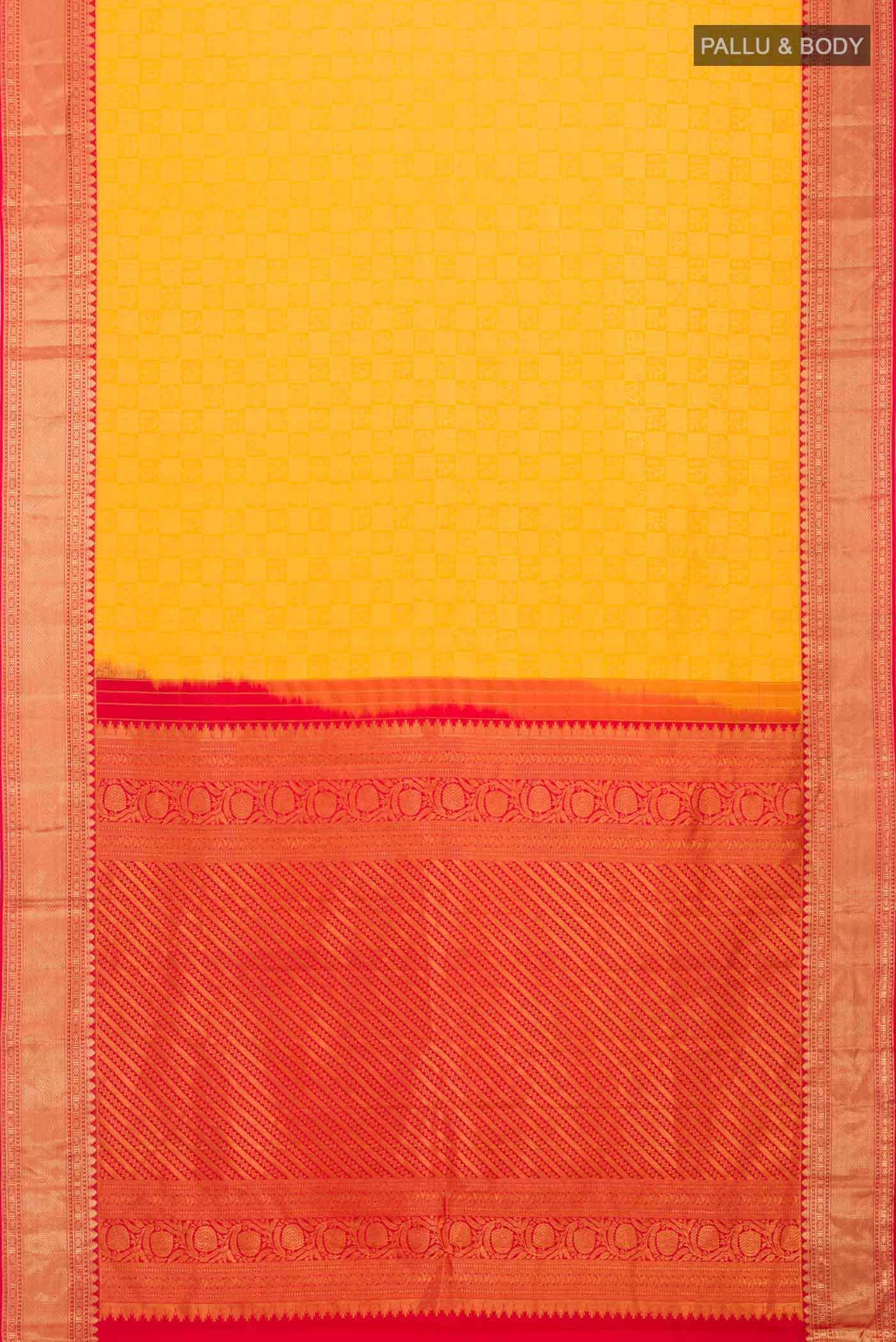 Yellow Kanchipuram Silk Saree