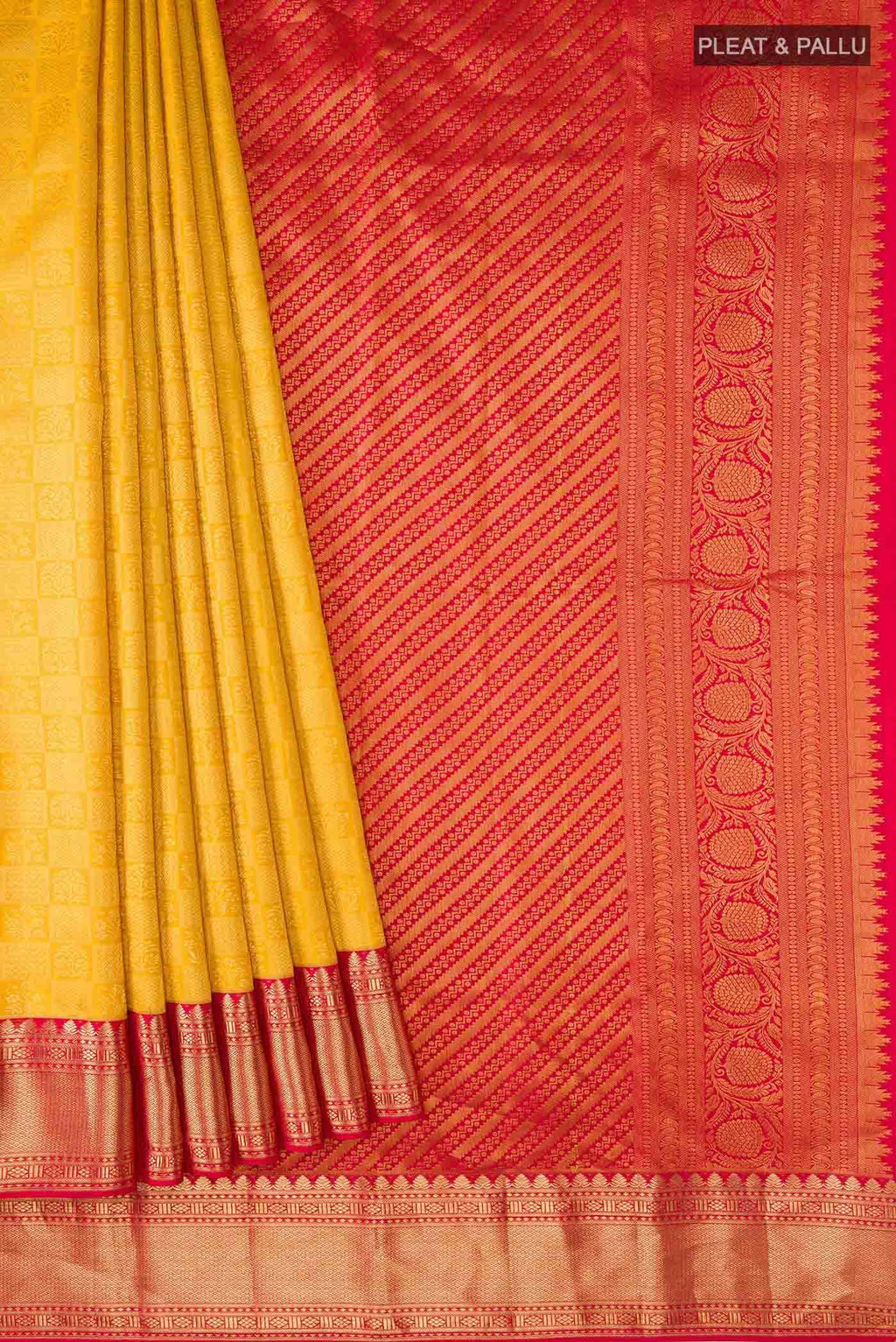 Yellow Kanchipuram Silk Saree