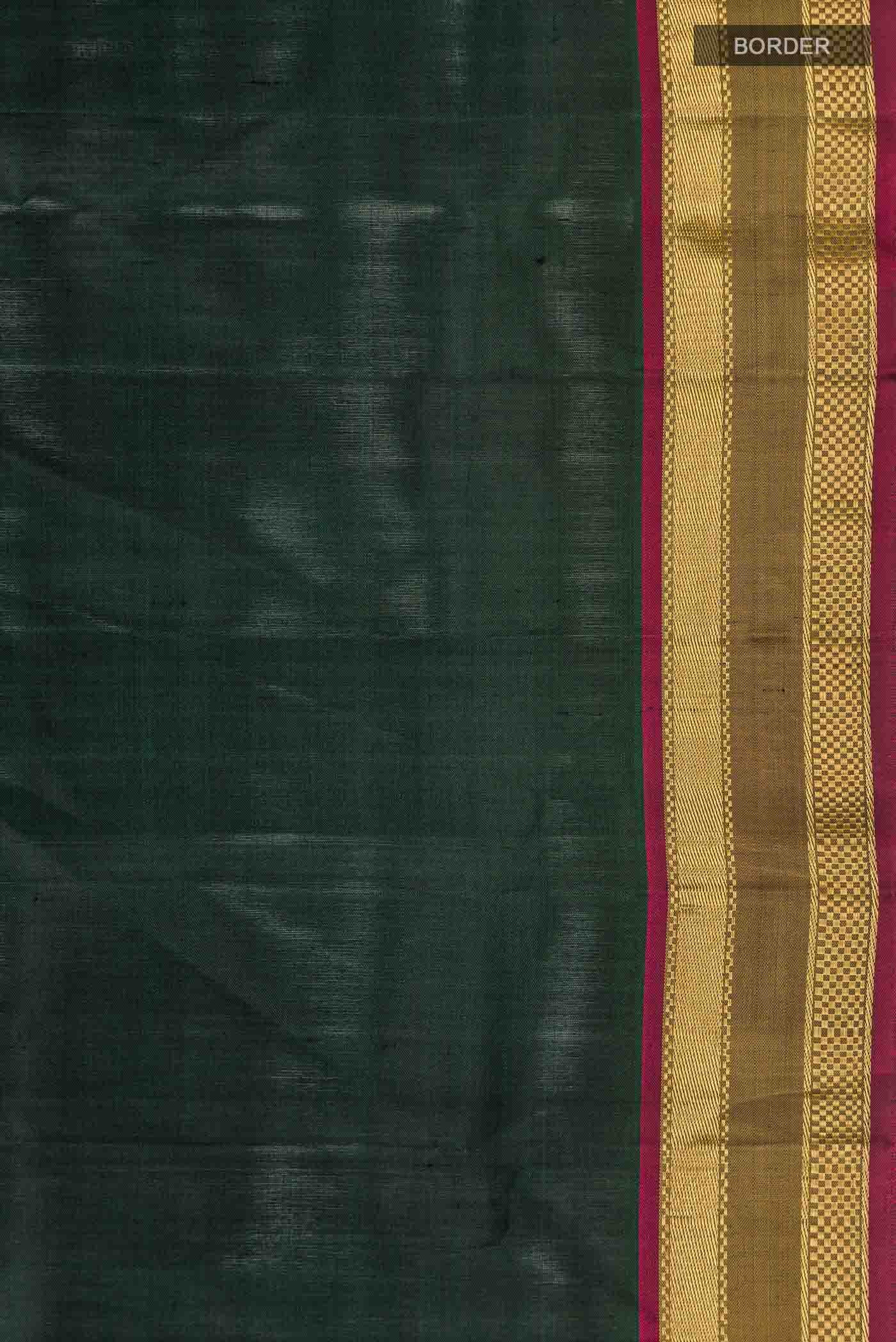 Bottle Green Kanchipuram Silk Saree