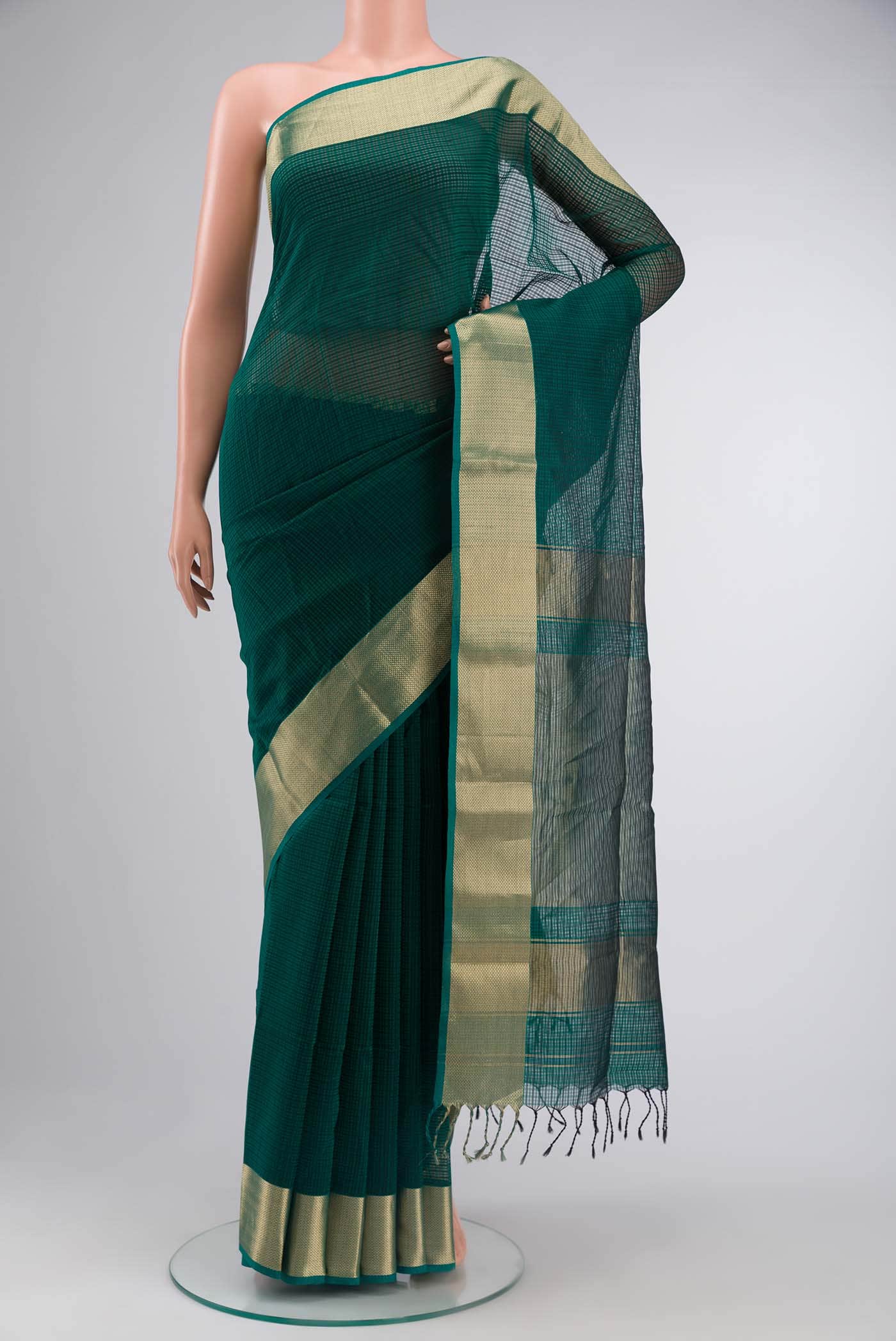 Green Maheshwari Silk Saree