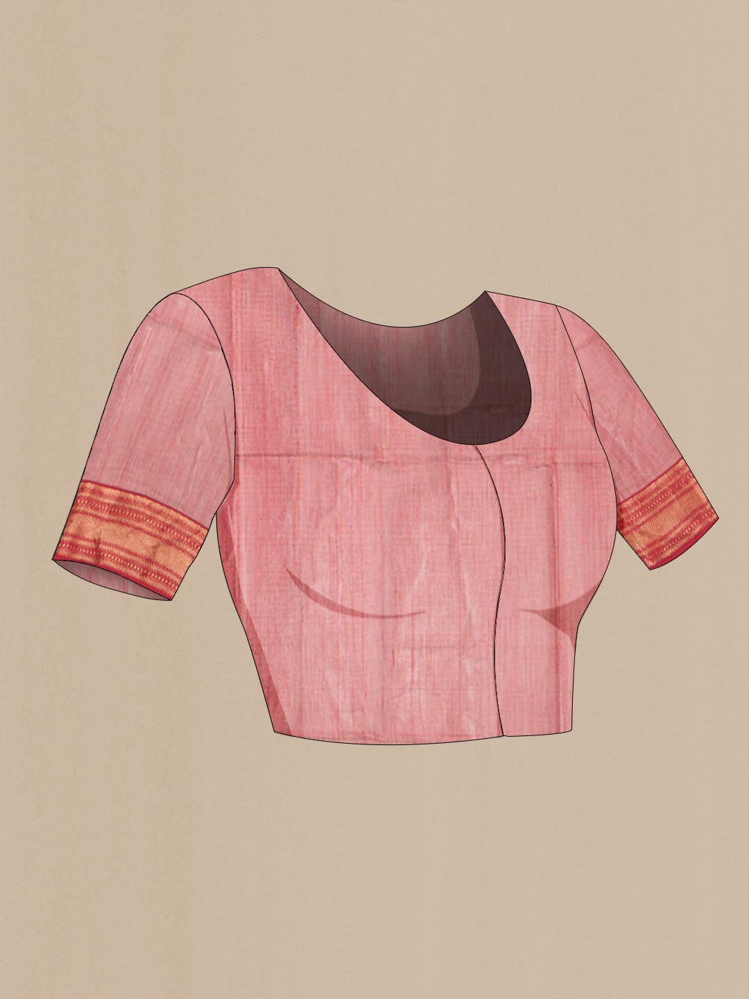 Pink Maheshwari Tissue Silk Saree