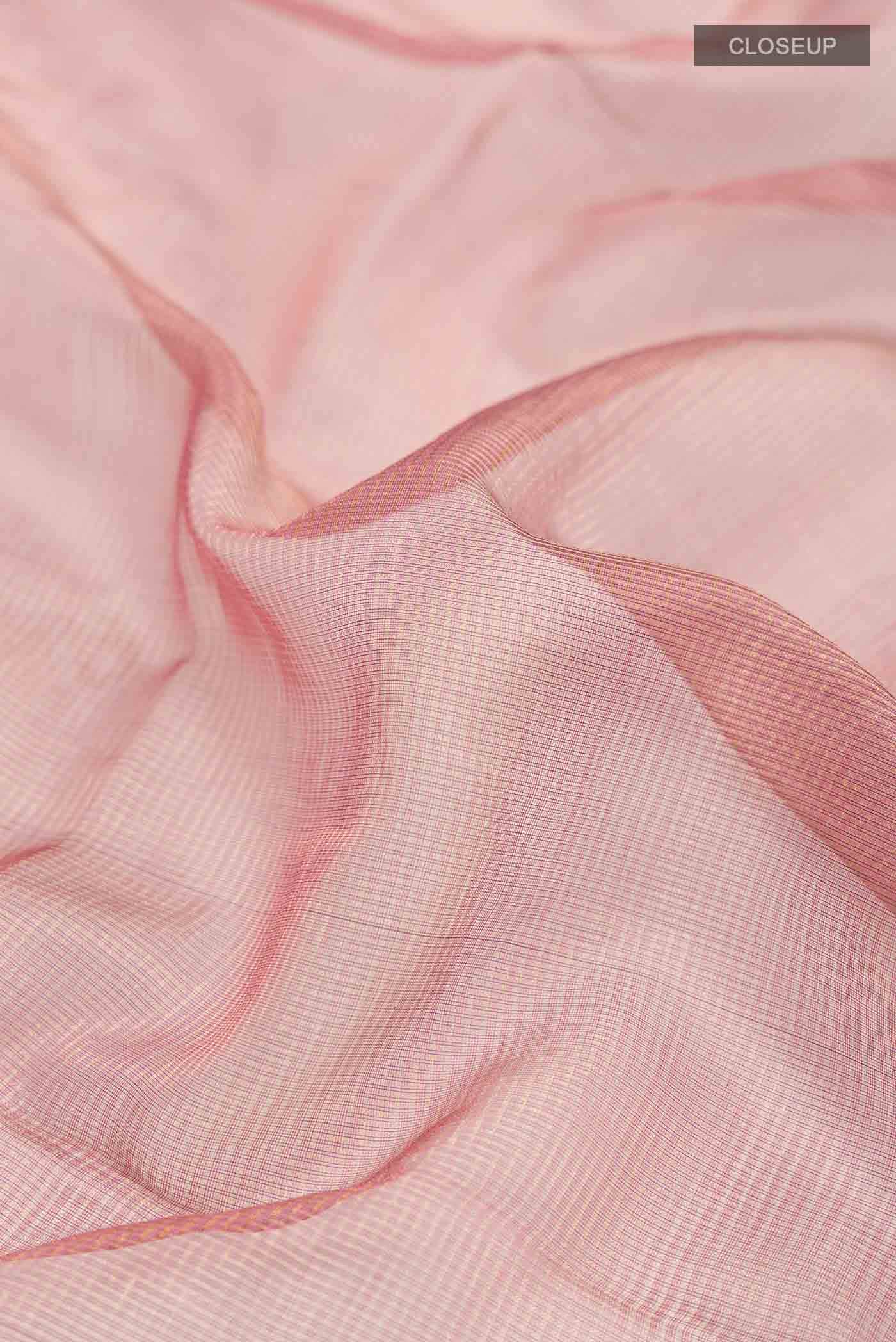 Pink Maheshwari Tissue Silk Saree