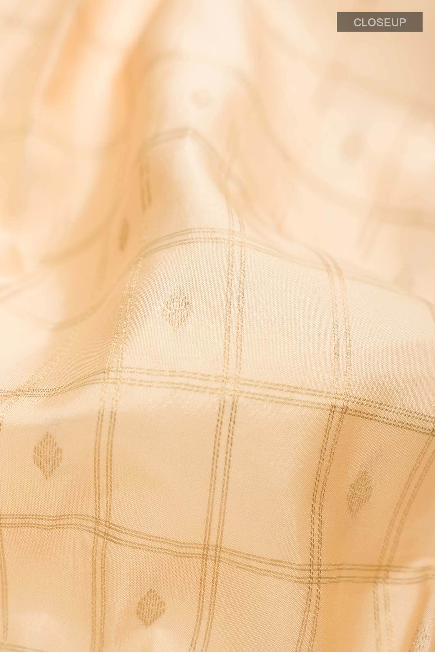Cream Kanchipuram Silk Saree