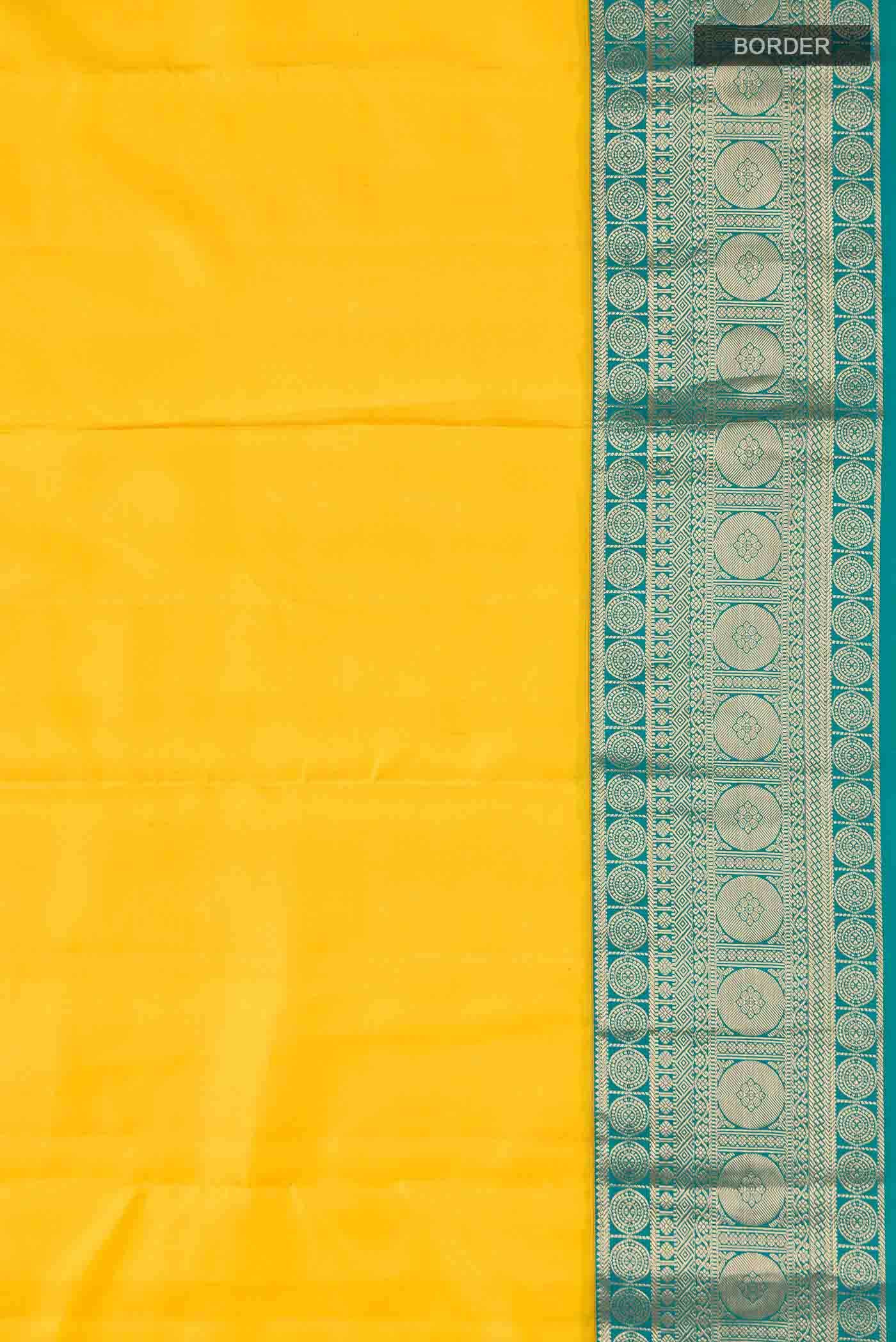 Yellow Kanchipuram Silk Saree