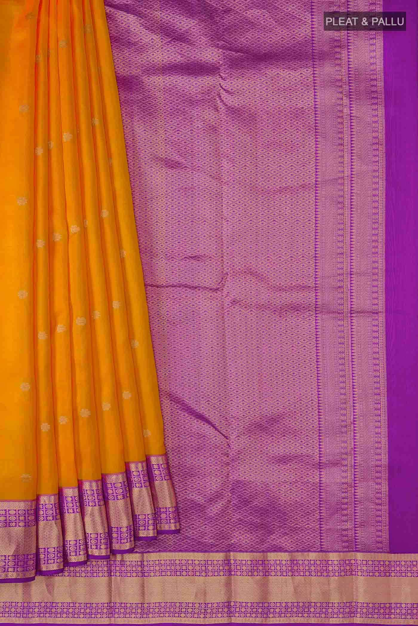 Orange Kanchipuram Silk Saree
