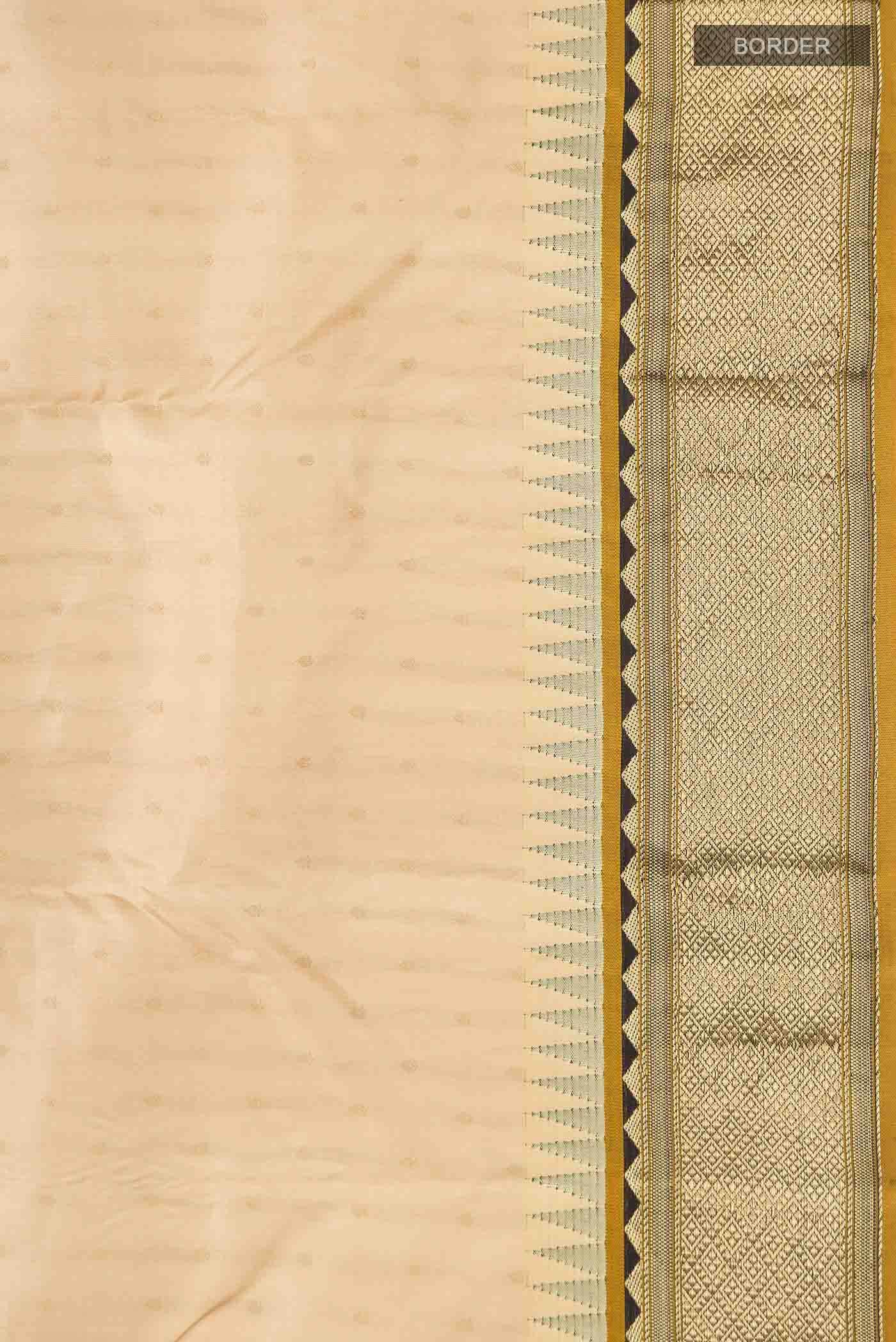 Beige Kanchipuram Silk Saree