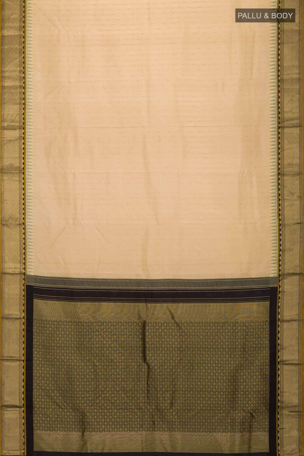 Beige Kanchipuram Silk Saree