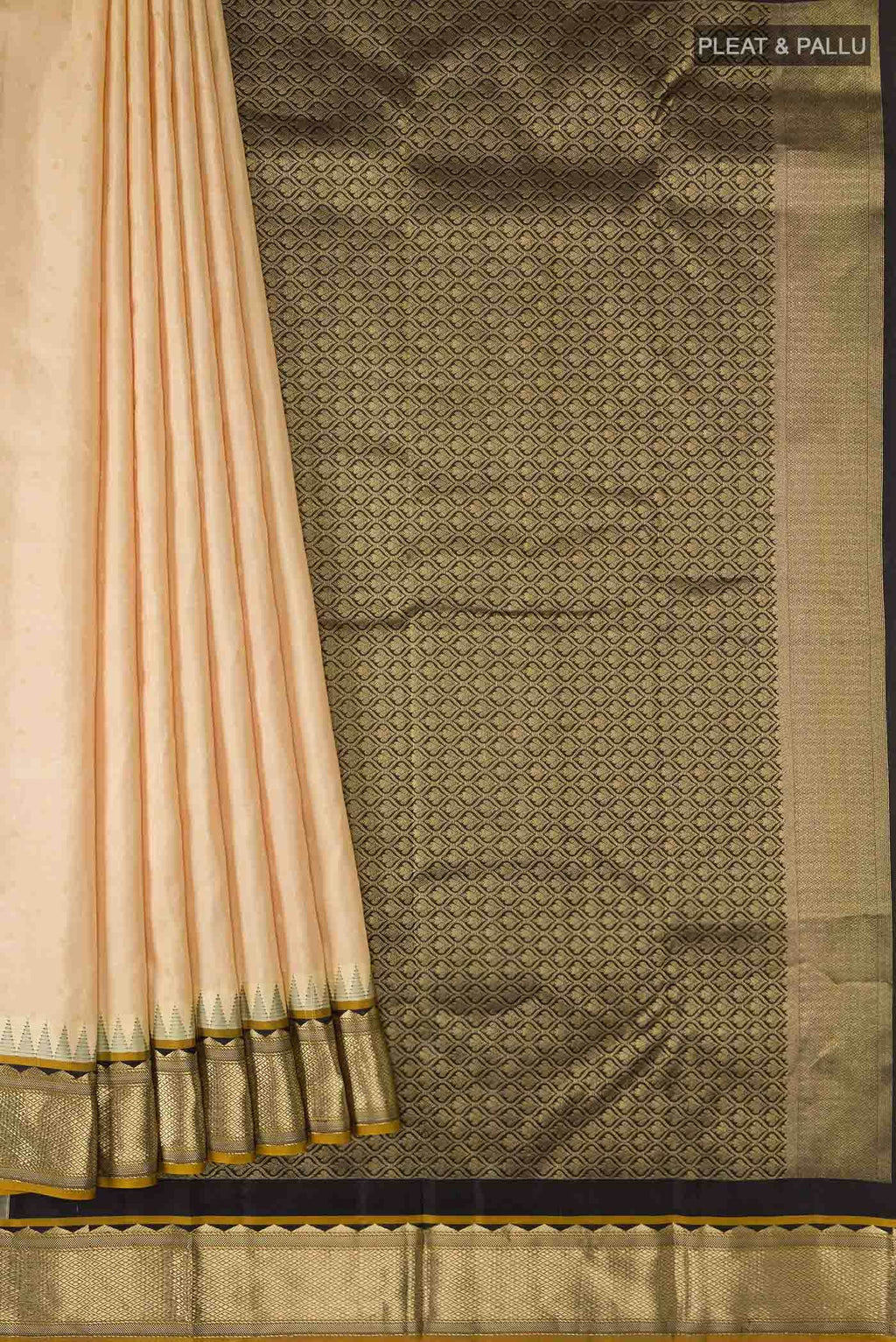 Beige Kanchipuram Silk Saree