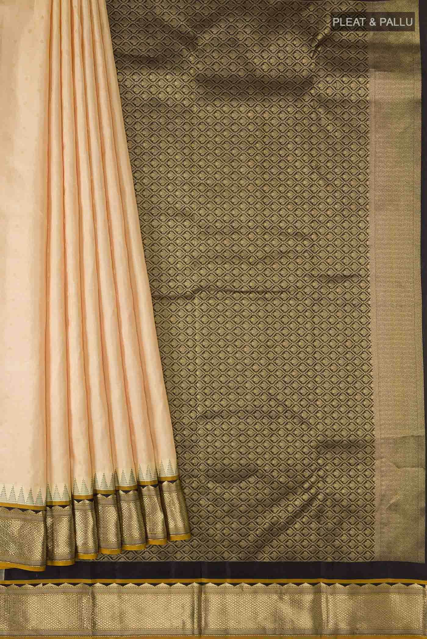 Beige Kanchipuram Silk Saree