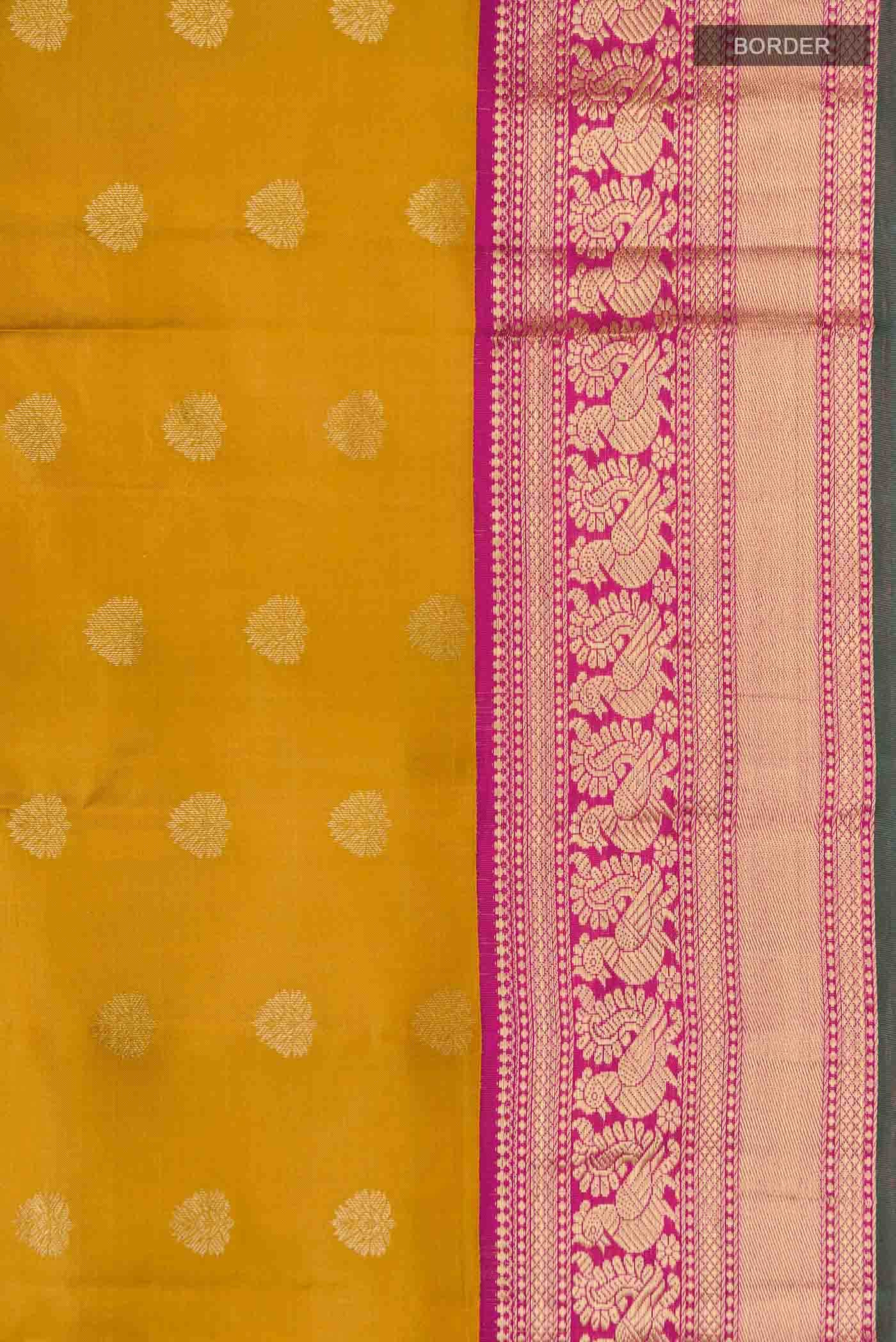 Mustard Kanchipuram Silk Saree