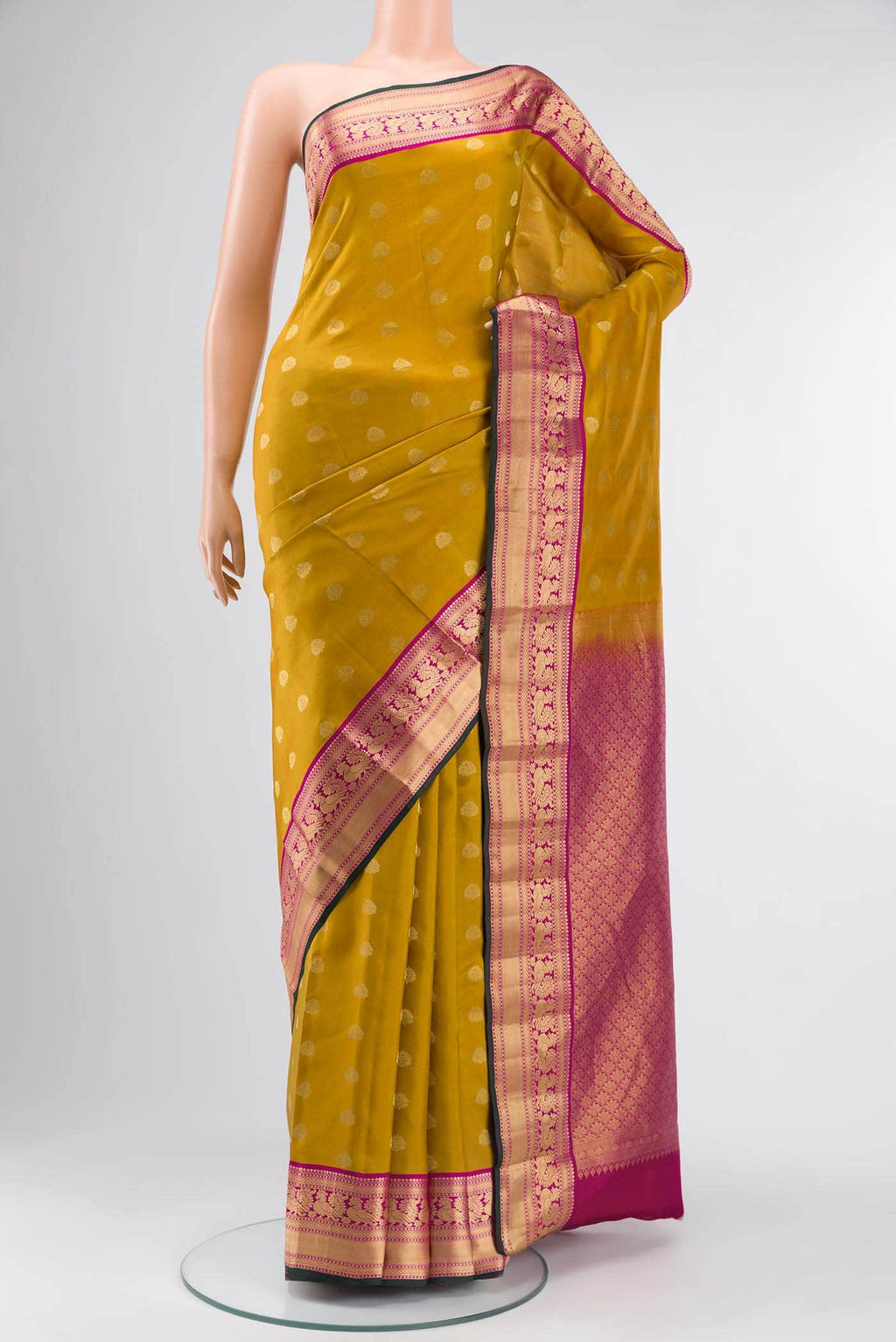 Mustard Kanchipuram Silk Saree