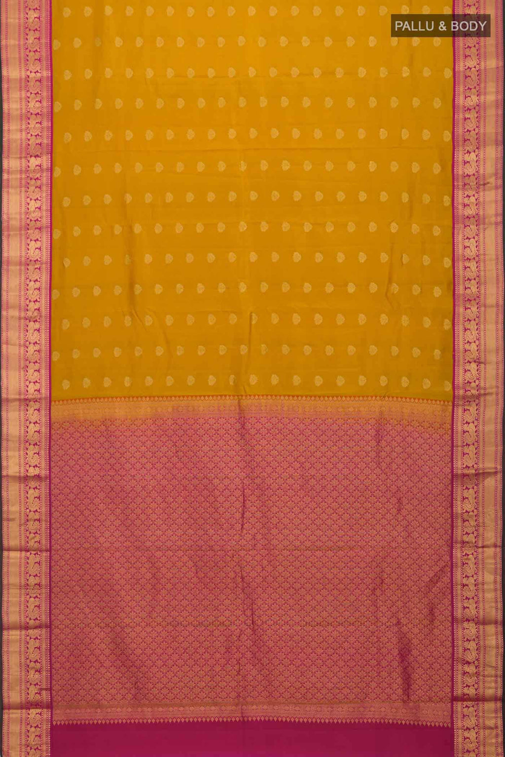 Mustard Kanchipuram Silk Saree