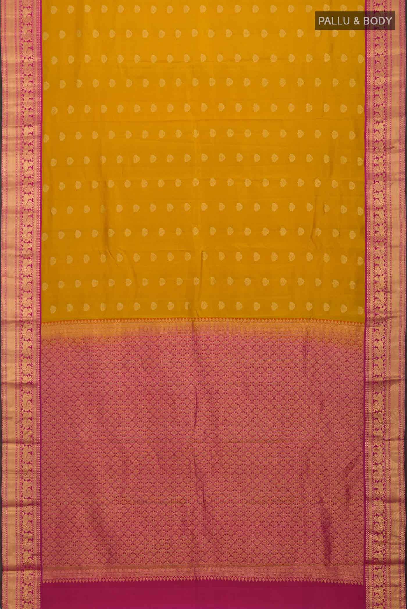 Mustard Kanchipuram Silk Saree