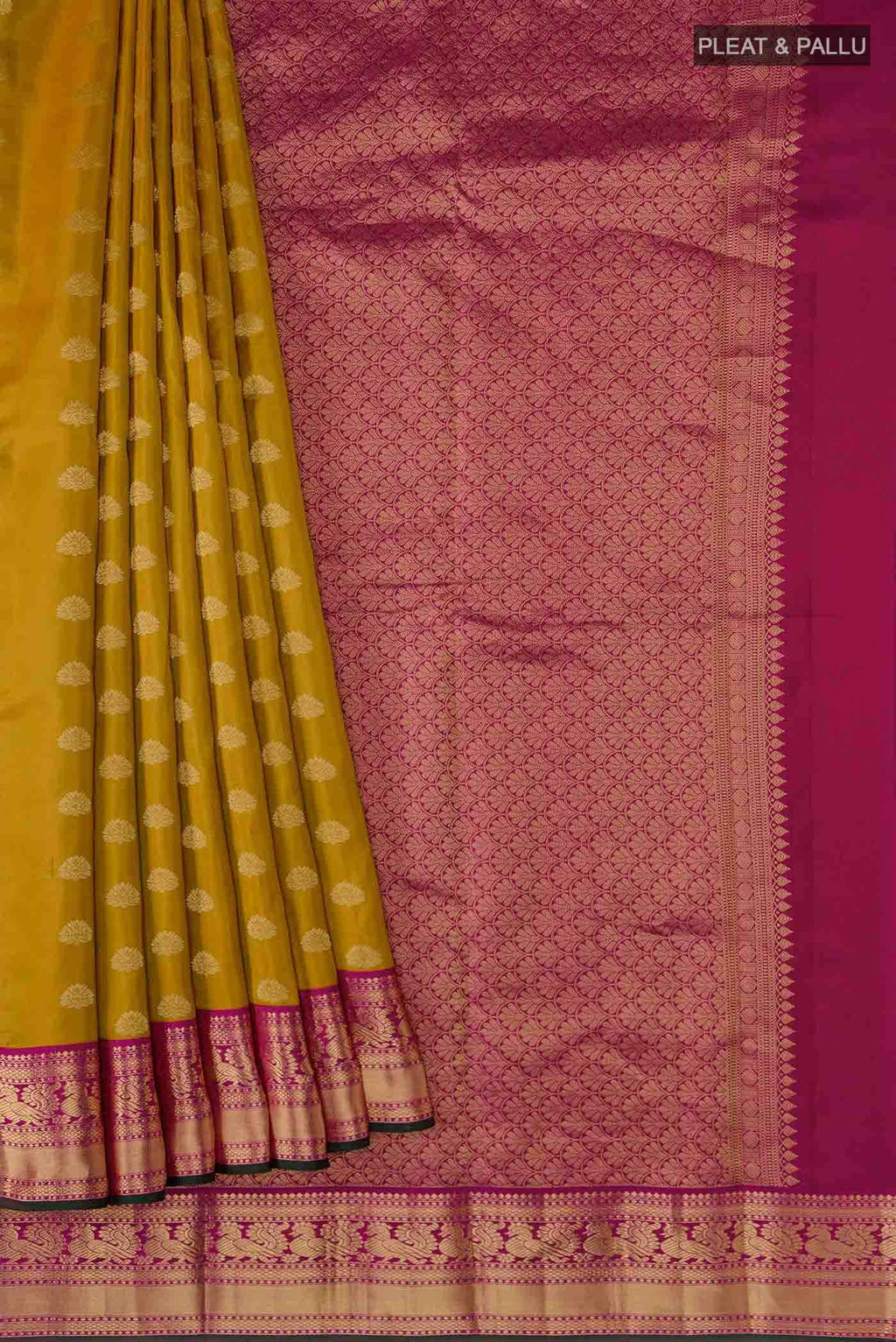 Mustard Kanchipuram Silk Saree