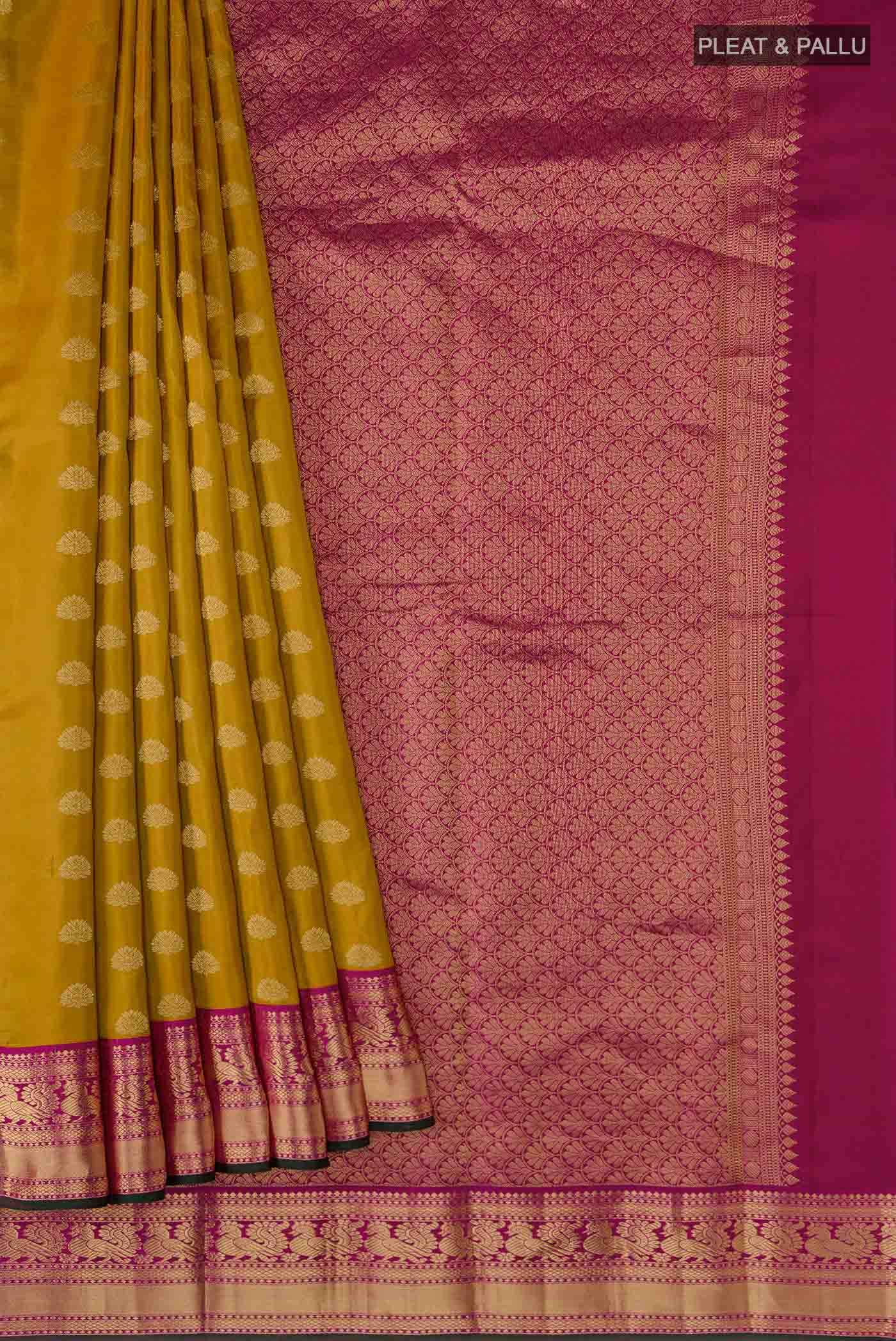 Mustard Kanchipuram Silk Saree