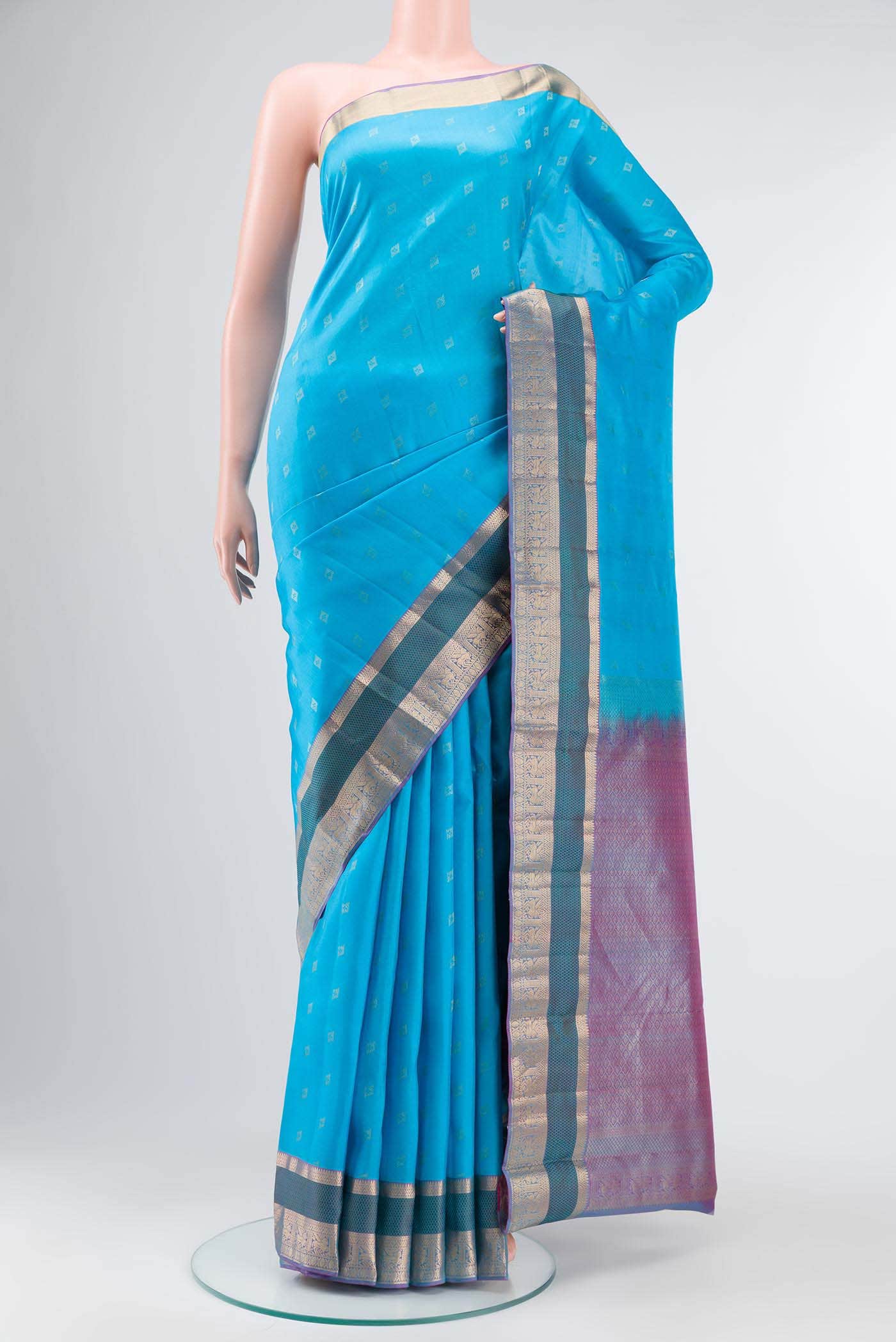 Blue Kanchipuram Silk Saree