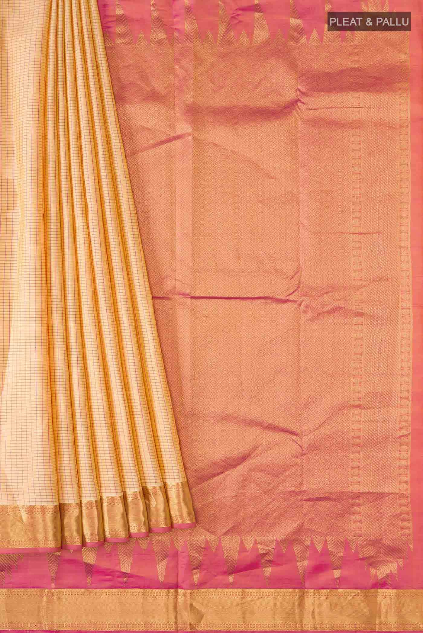 Sandal Kanchipuram Silk Saree