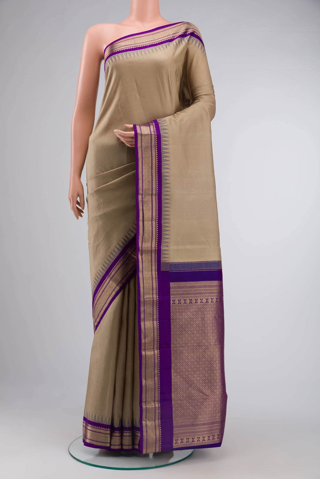 Brown Kanchipuram Silk Saree