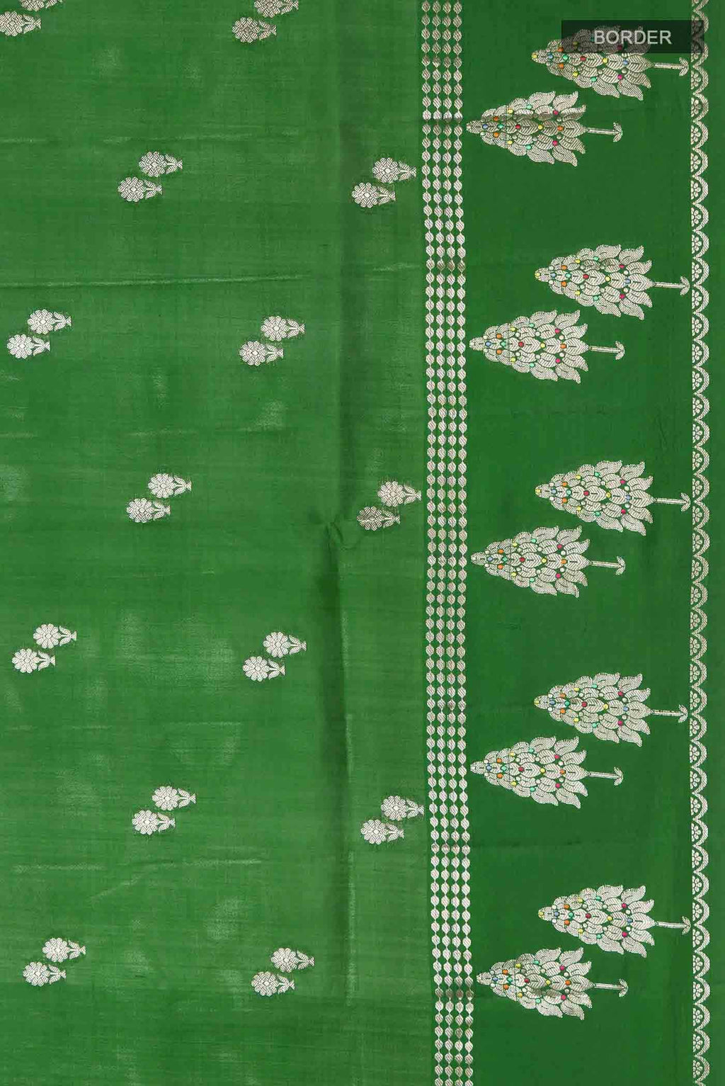 Green Banarasi Raw Silk Saree