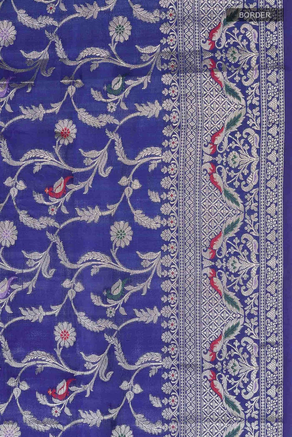 Blue Banarasi Raw Silk Saree