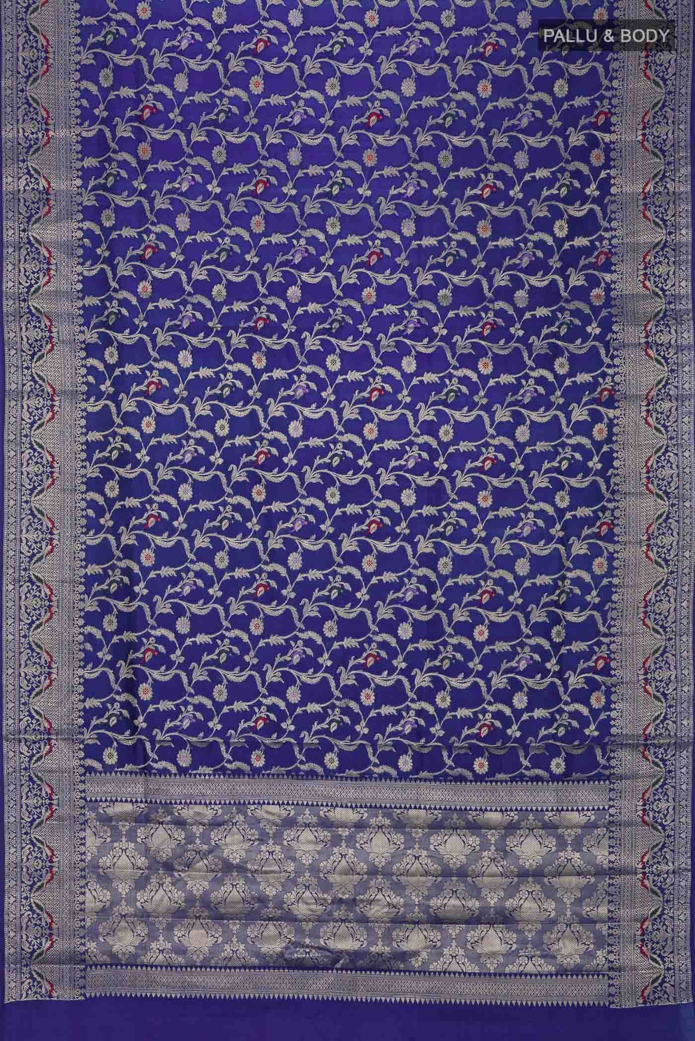 Blue Banarasi Raw Silk Saree