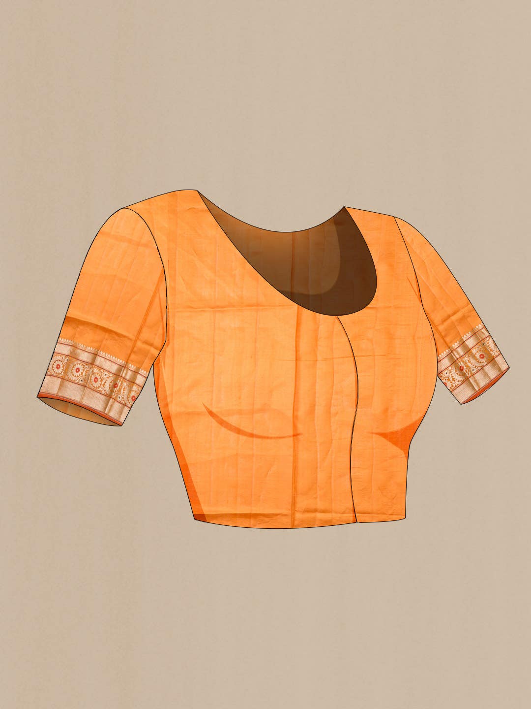 Orange Banarasi Raw Silk Saree