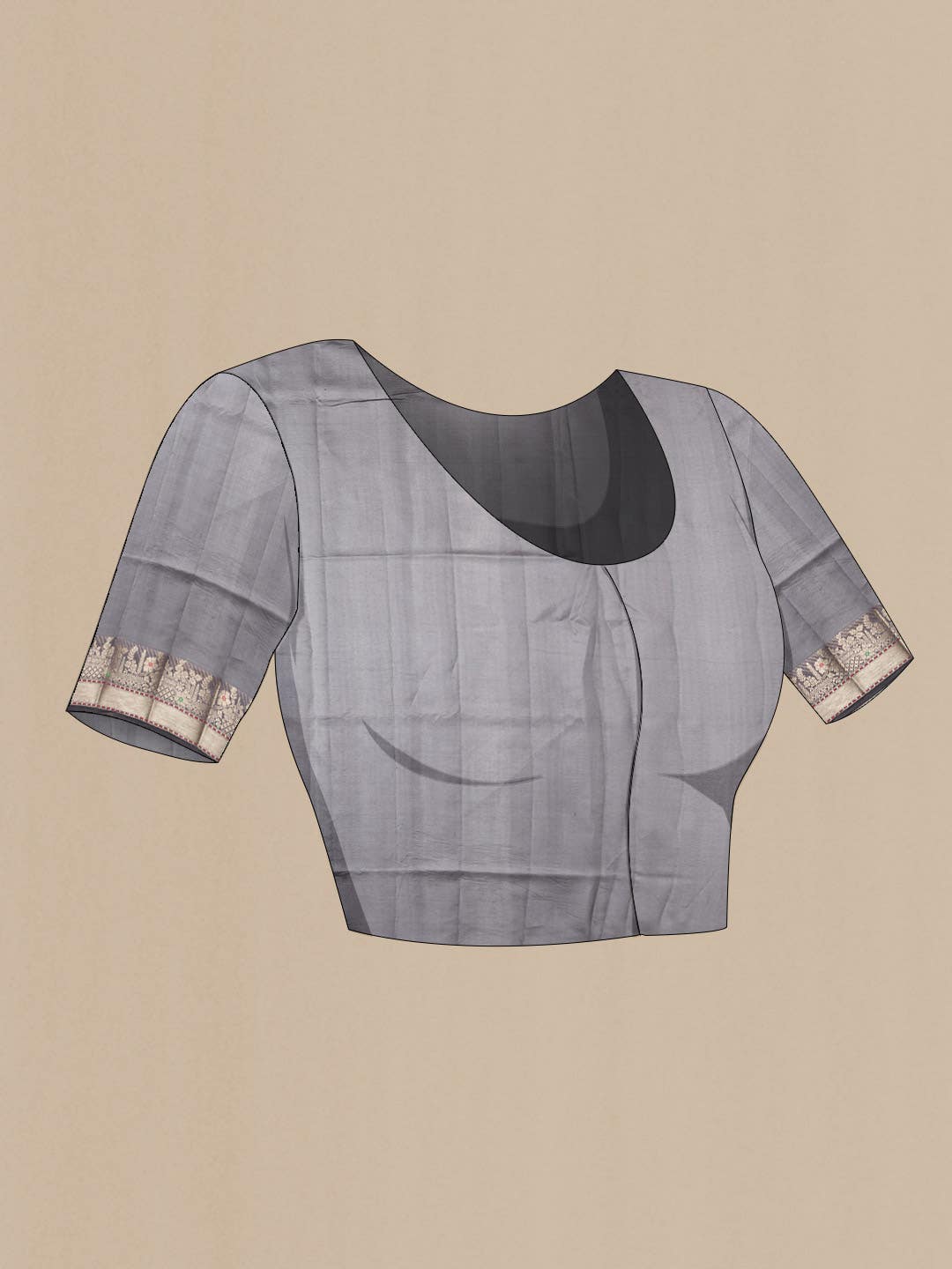 Grey Banarasi Raw Silk Saree