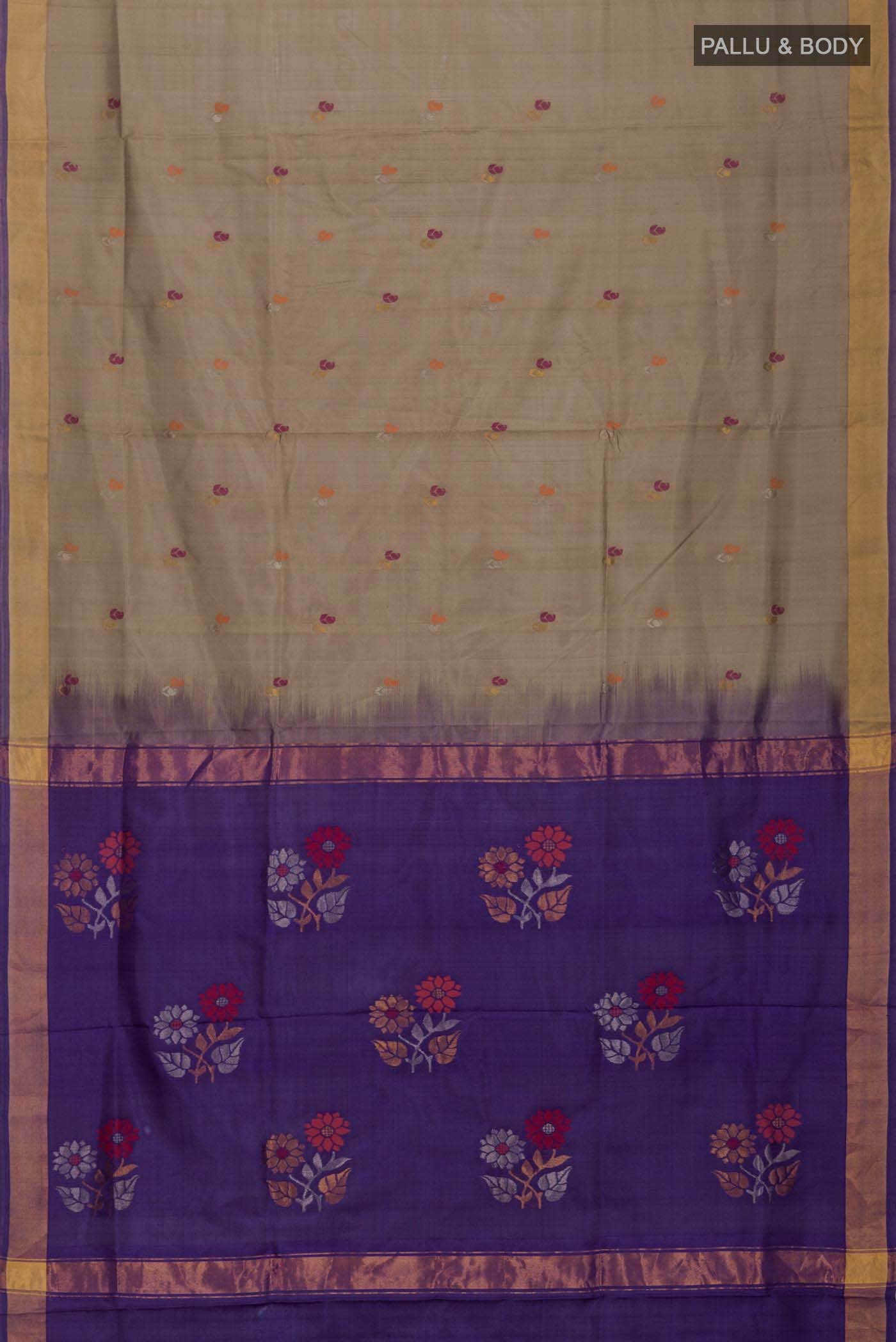 Grey Uppada Silk Saree